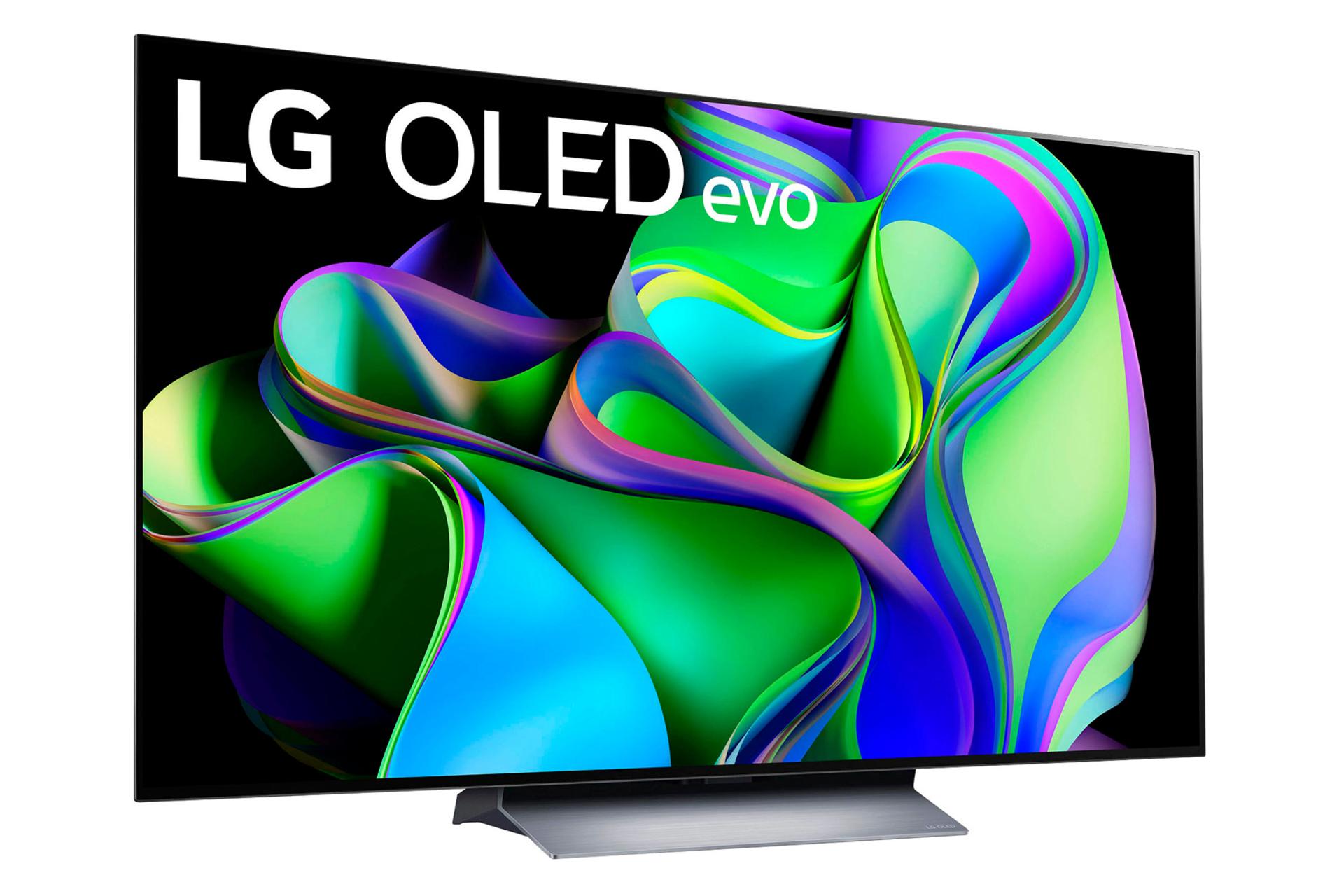 تلویزیون ال جی LG OLED C3 نمای جلو و چپ