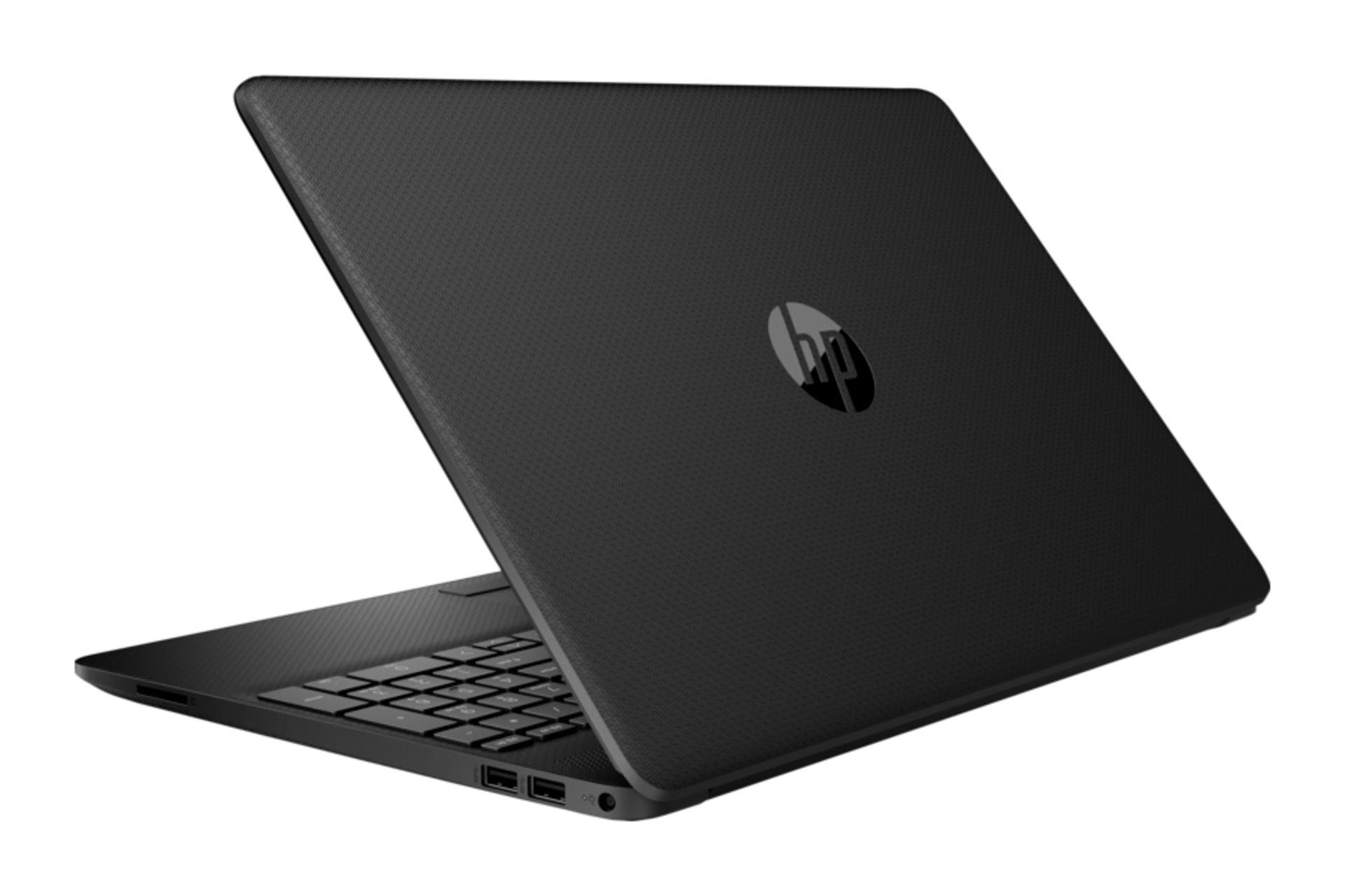 نمای نیمرخ پشت لپ تاپ 15-DW4028NIA اچ پی با نمایش لوگو و لبه سمت راست رنگ مشکی