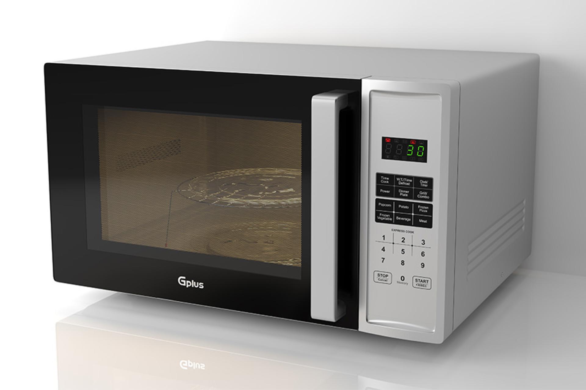 مایکروفر جی پلاس Gplus GMW-M365 نمای جلو و راست