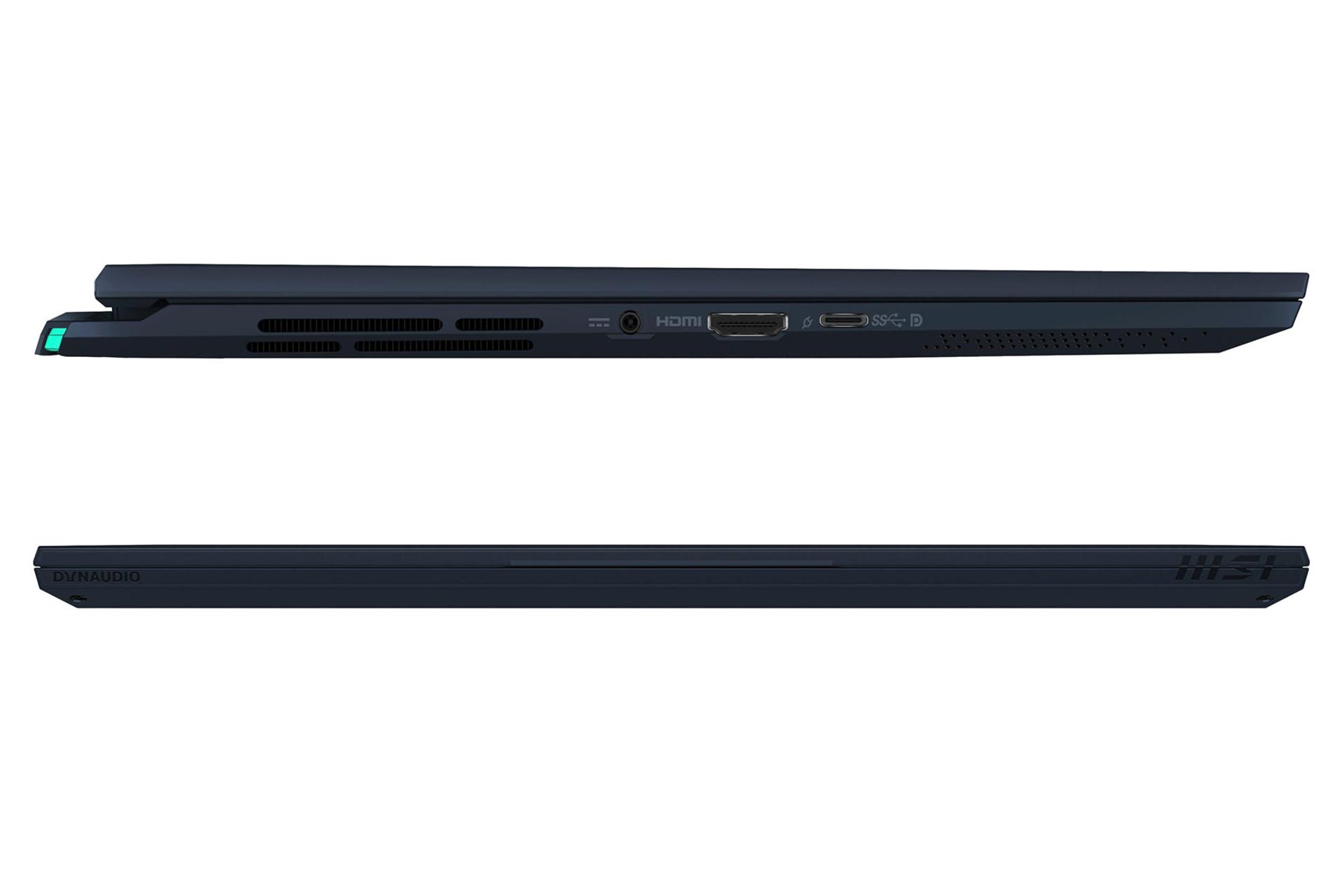 لپ تاپ ام اس آی MSI Stealth 14 Studio A13V نمای جانبی و درگاه ها