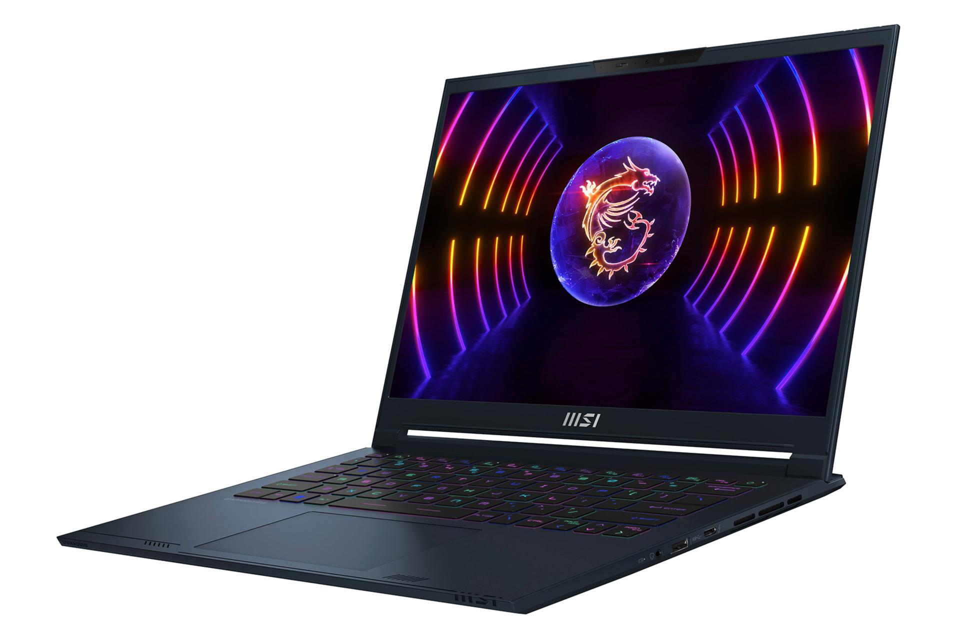 لپ تاپ ام اس آی MSI Stealth 14 Studio A13V نمای راست صفحه نمایش