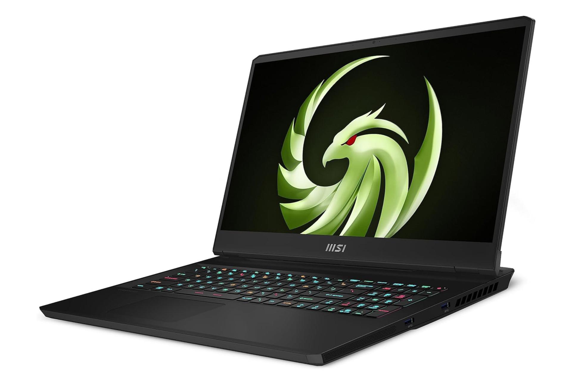 لپ تاپ ام اس آی MSI Alpha 17 C7V نمای راست صفحه نمایش و درگاه ها