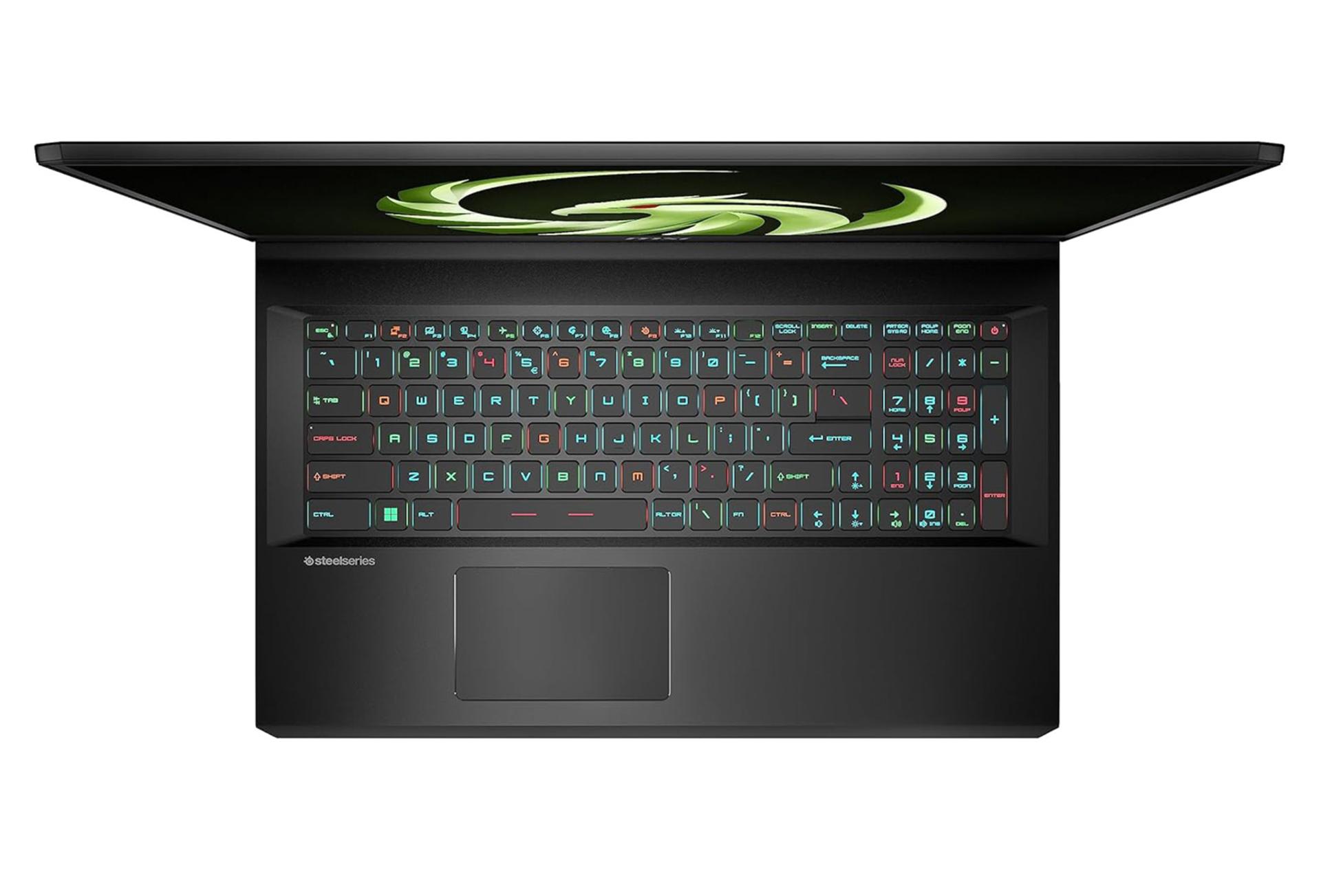 لپ تاپ ام اس آی MSI Alpha 17 C7V نمای بالا و کیبورد
