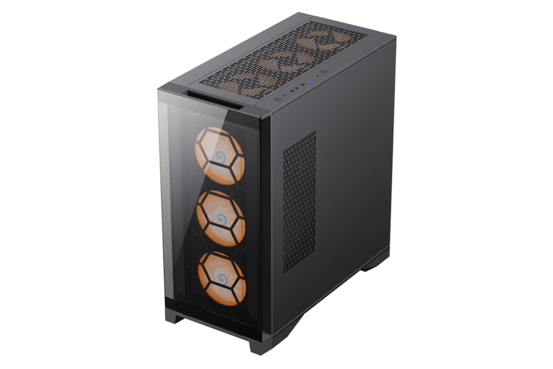 نمای بالا و دکمه های کنترل کیس کامپیوتر گیم مکس Leader TG