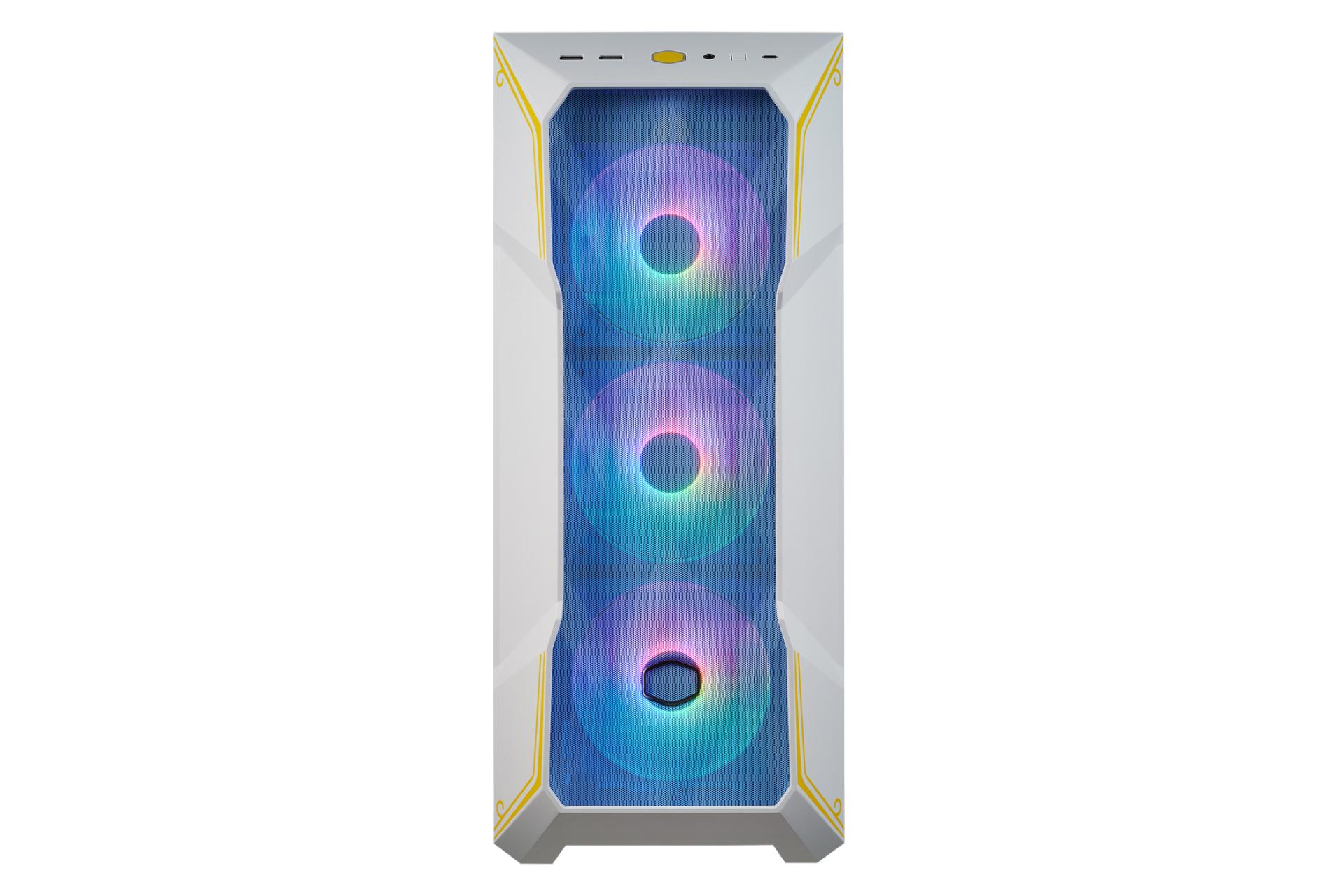 نمای جلو و نورپردازی کیس کامپیوتر کولر مستر MASTERBOX TD500 MESH V2 CHUN-LI
