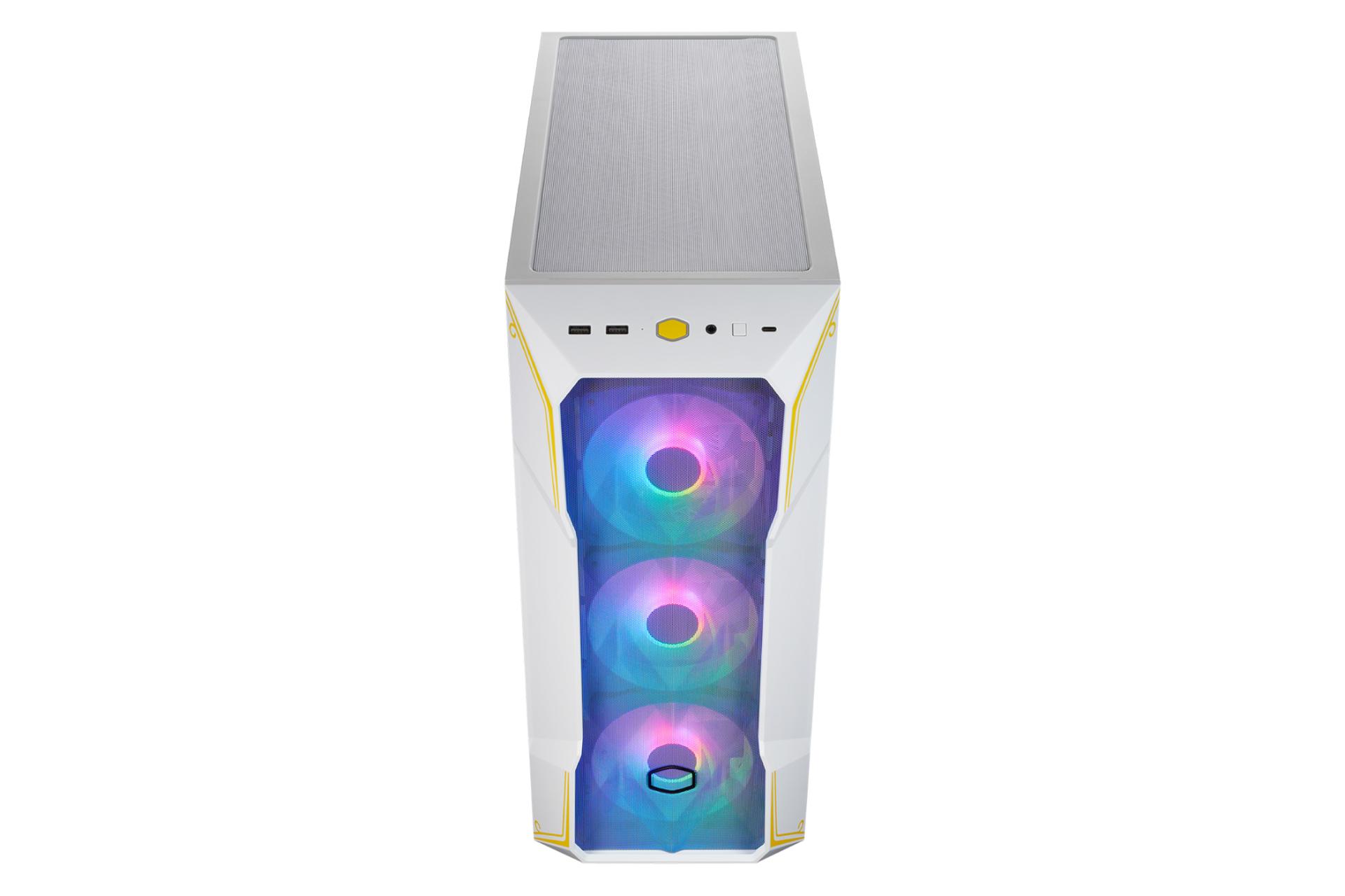 نمای بالا و دکمه های کنترل کیس کامپیوتر کولر مستر MASTERBOX TD500 MESH V2 CHUN-LI