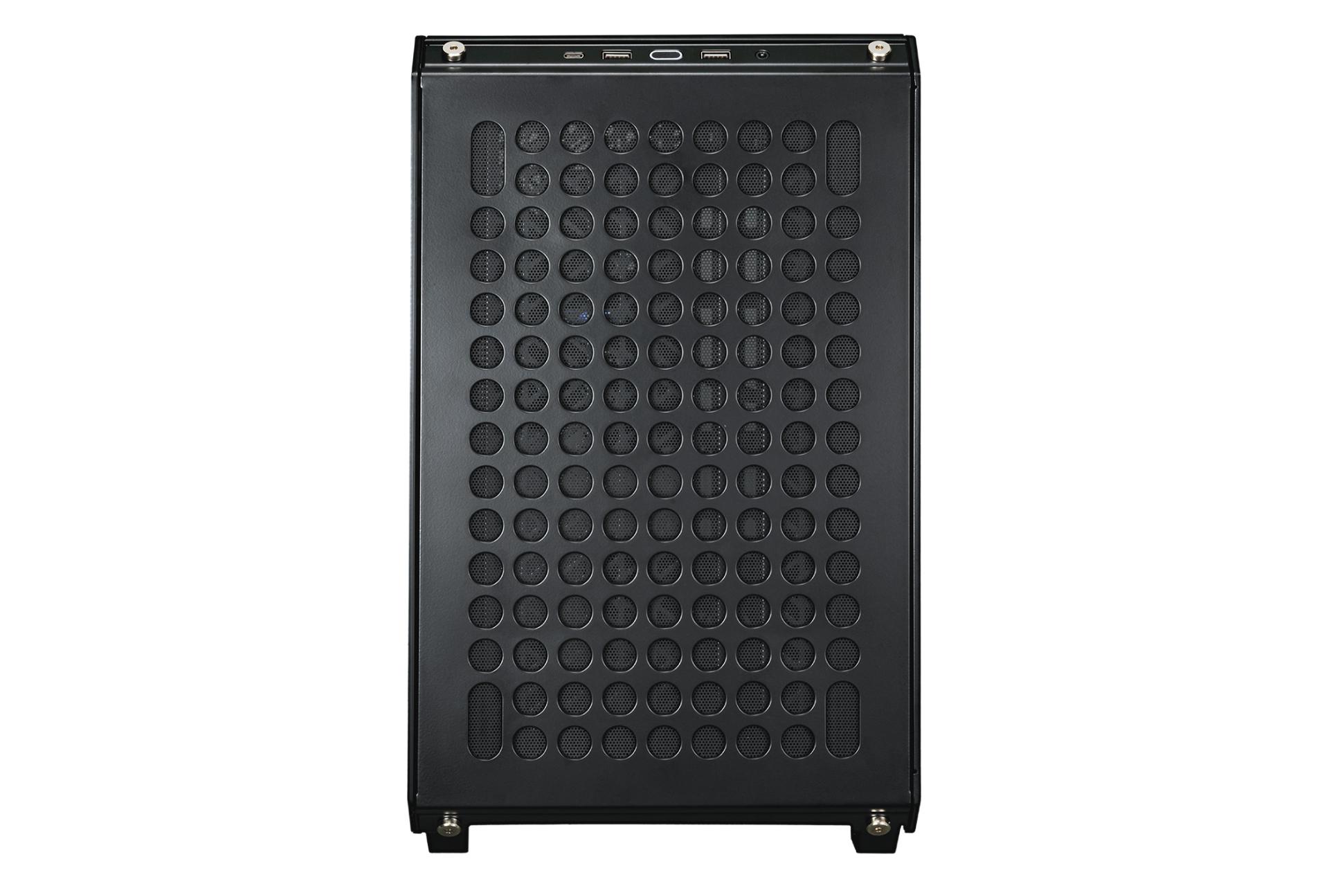 کیس کامپیوتر کولر مستر QUBE 500 FLATPACK BLACK & WHITE EDITION نمای جلو