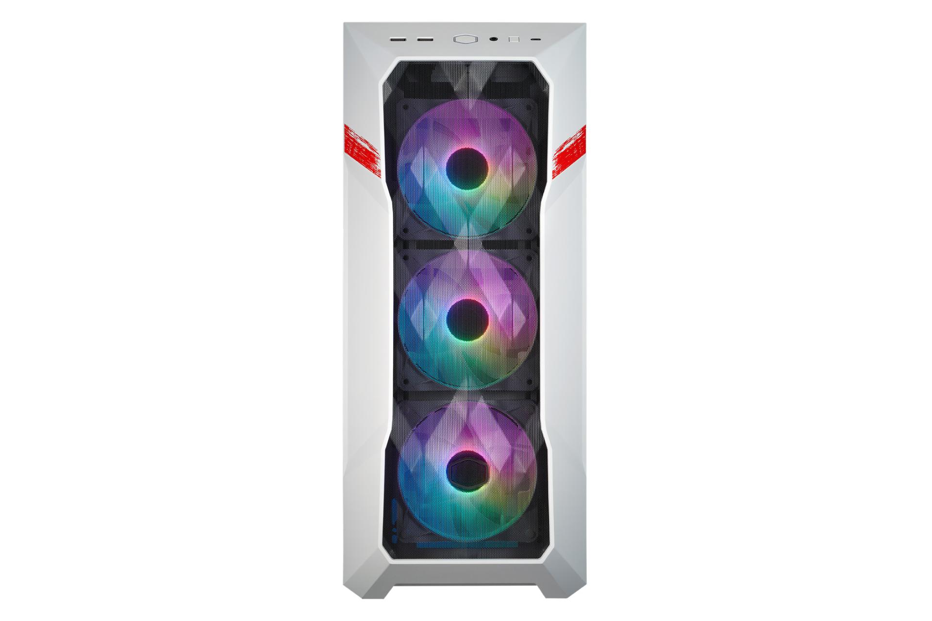 نمای جلو و نورپردازی کیس کامپیوتر کولر مستر MASTERBOX TD500 MESH V2 RYU