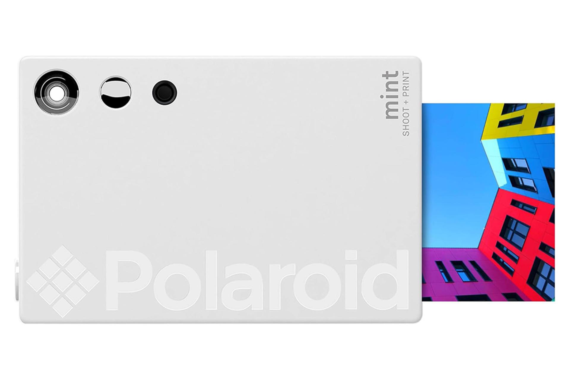 دوربین پولاروید Polaroid Mint Instant Print Digital Camera نمای جلو رنگ سفید
