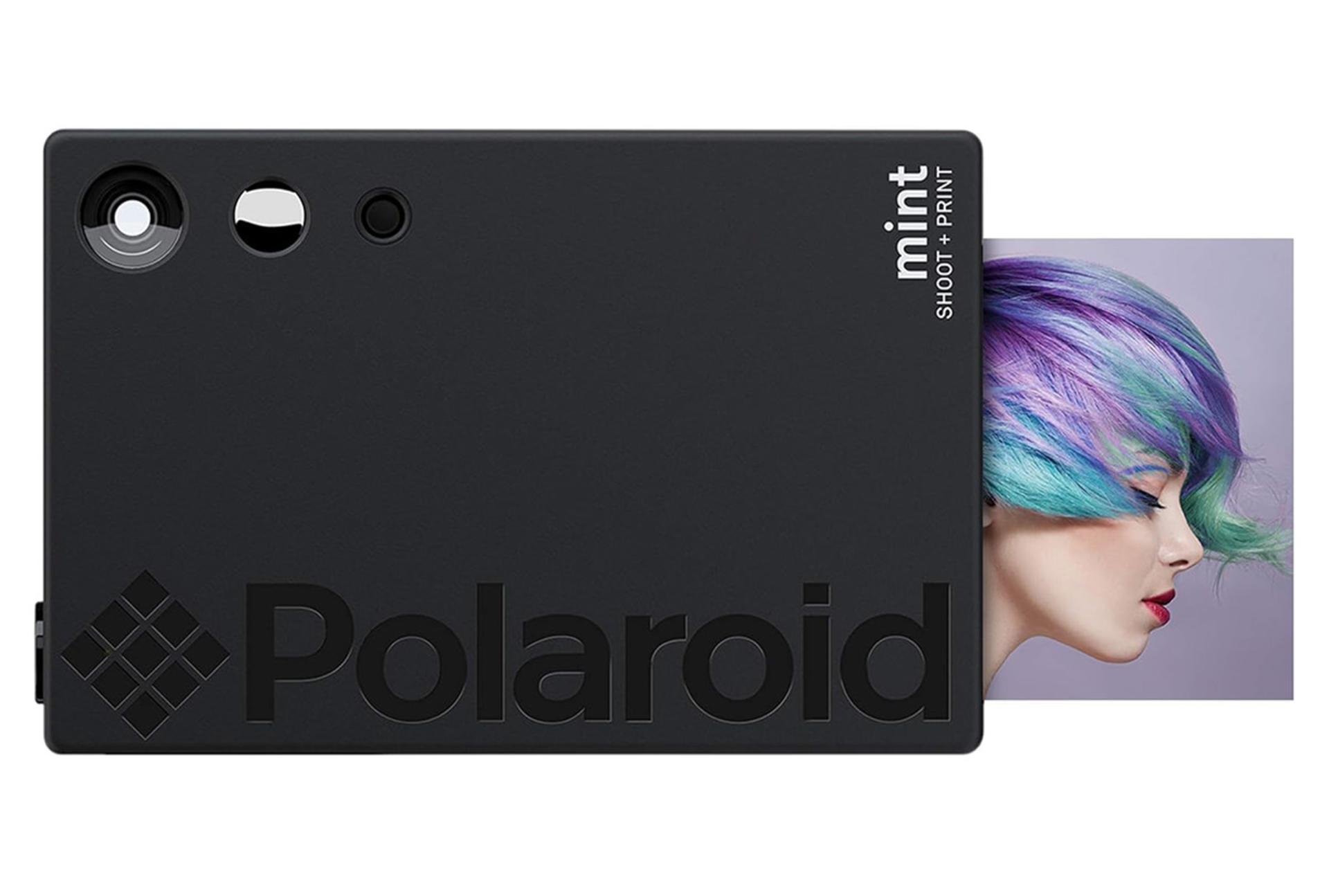 دوربین پولاروید Polaroid Mint Instant Print Digital Camera نمای جلو رنگ مشکی