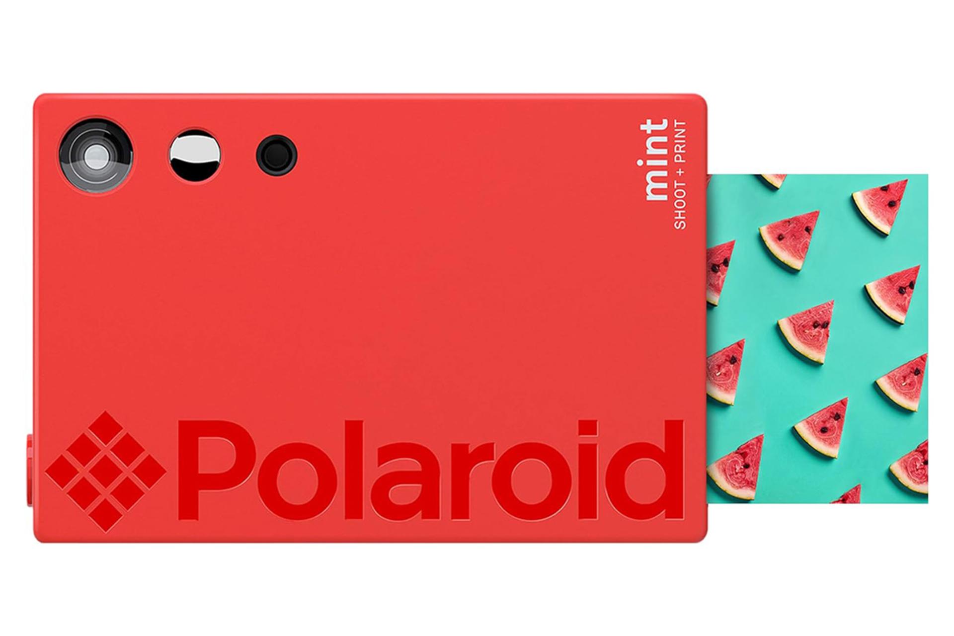 دوربین پولاروید Polaroid Mint Instant Print Digital Camera نمای جلو رنگ قرمز