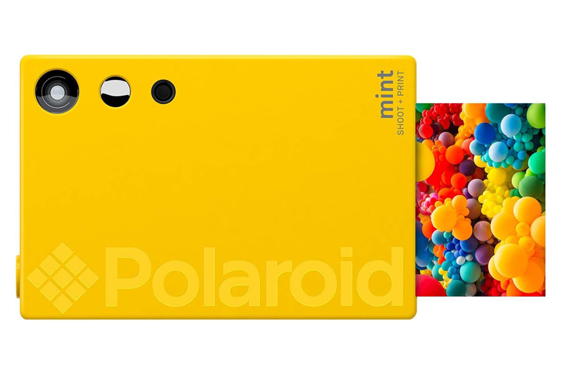 دوربین پولاروید Polaroid Mint Instant Print Digital Camera نمای جلو رنگ زرد