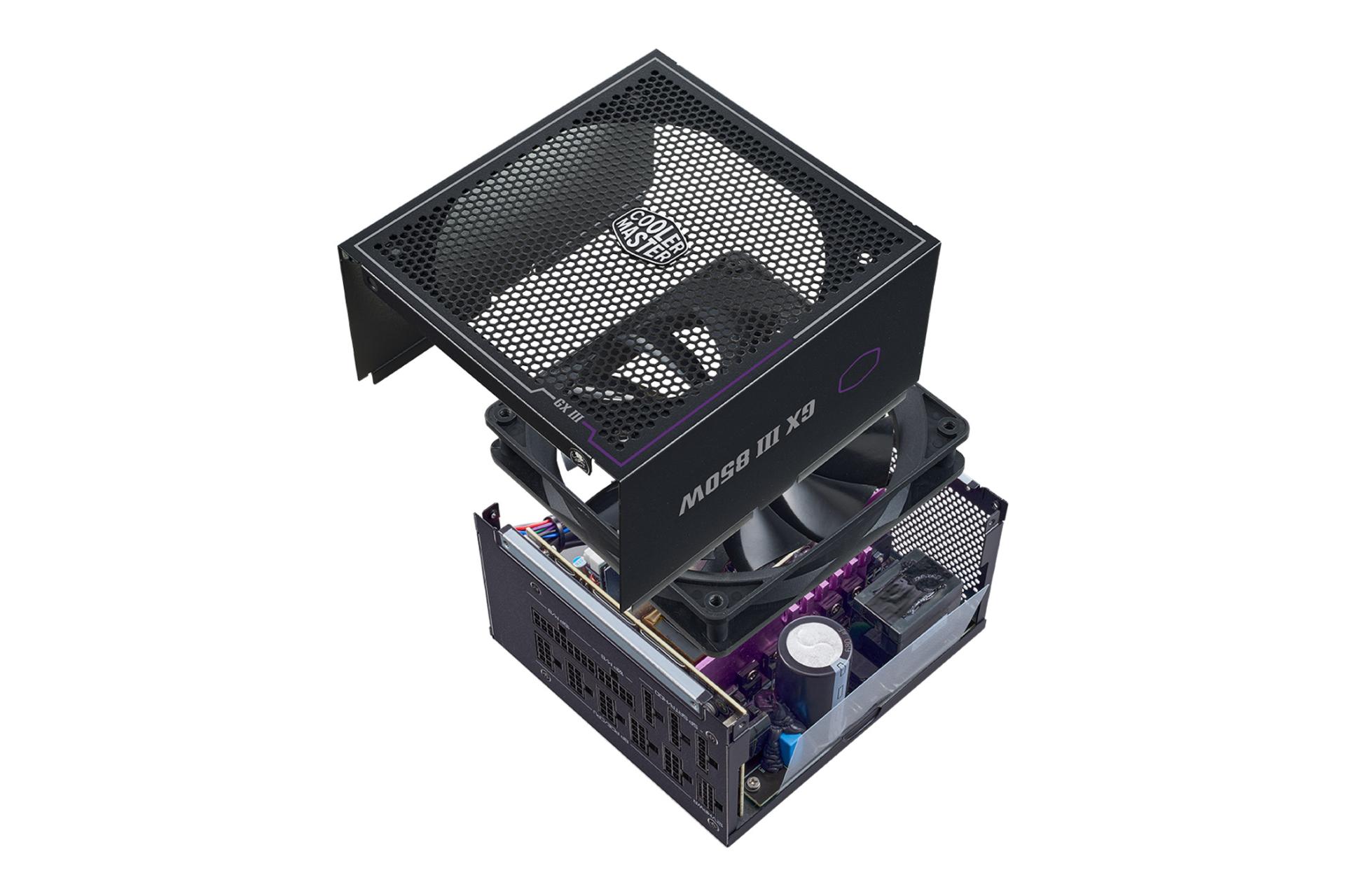 نمای داخل پاور کامپیوتر کولر مستر GX III GOLD 850 با توان 850 وات