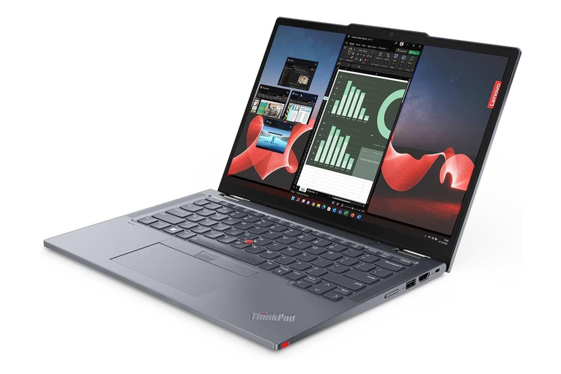 لپ تاپ لنوو Lenovo ThinkPad X13 Yoga Gen 4 نمای راست و درگاه ها