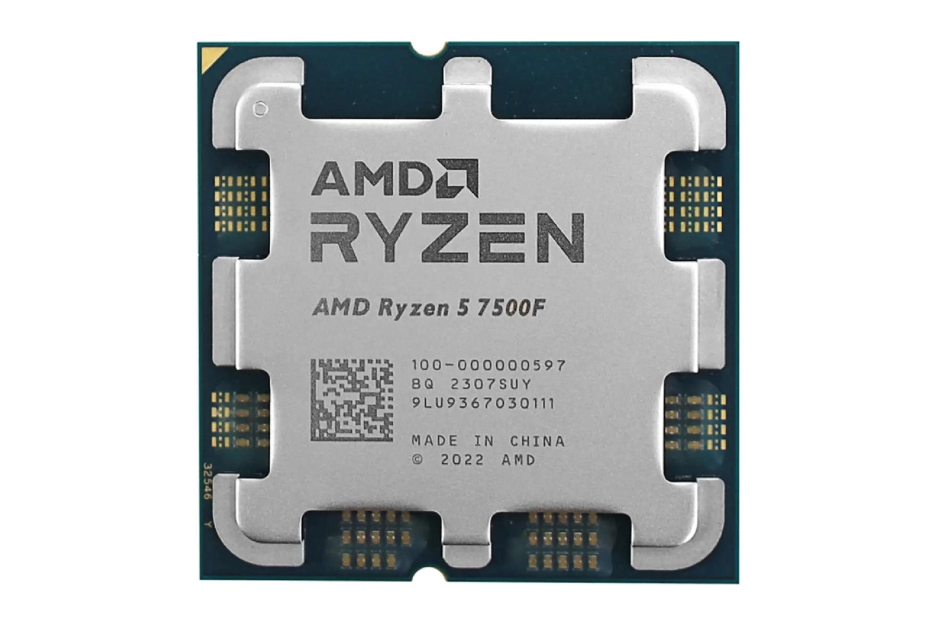 نمای روبه‌روی پردازنده ای ام دی رایزن AMD Ryzen 5 7500F