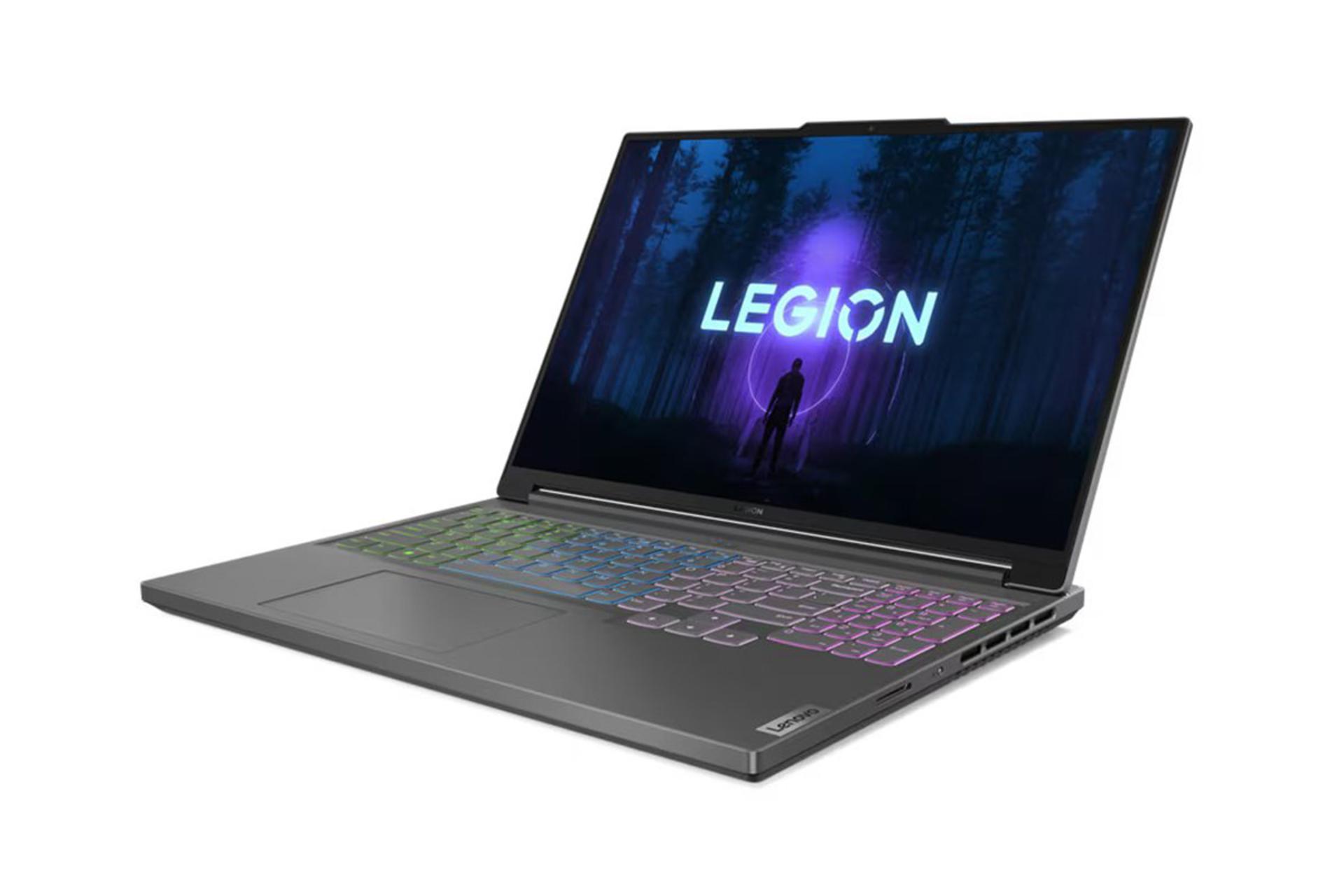 لپ تاپ لنوو Lenovo Legion Slim 5 16IRH8 نمای راست صفحه نمایش و درگاه ها