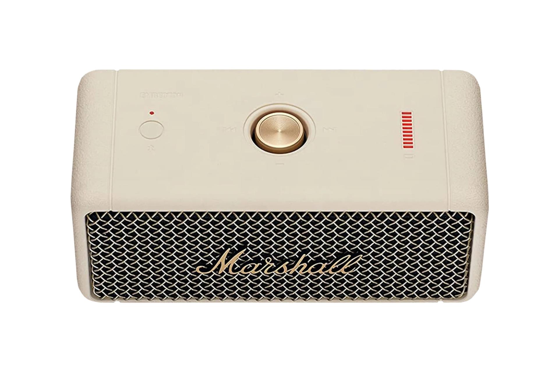 نمای بالا و دکمه های کنترل اسپیکر مارشال Emberton II