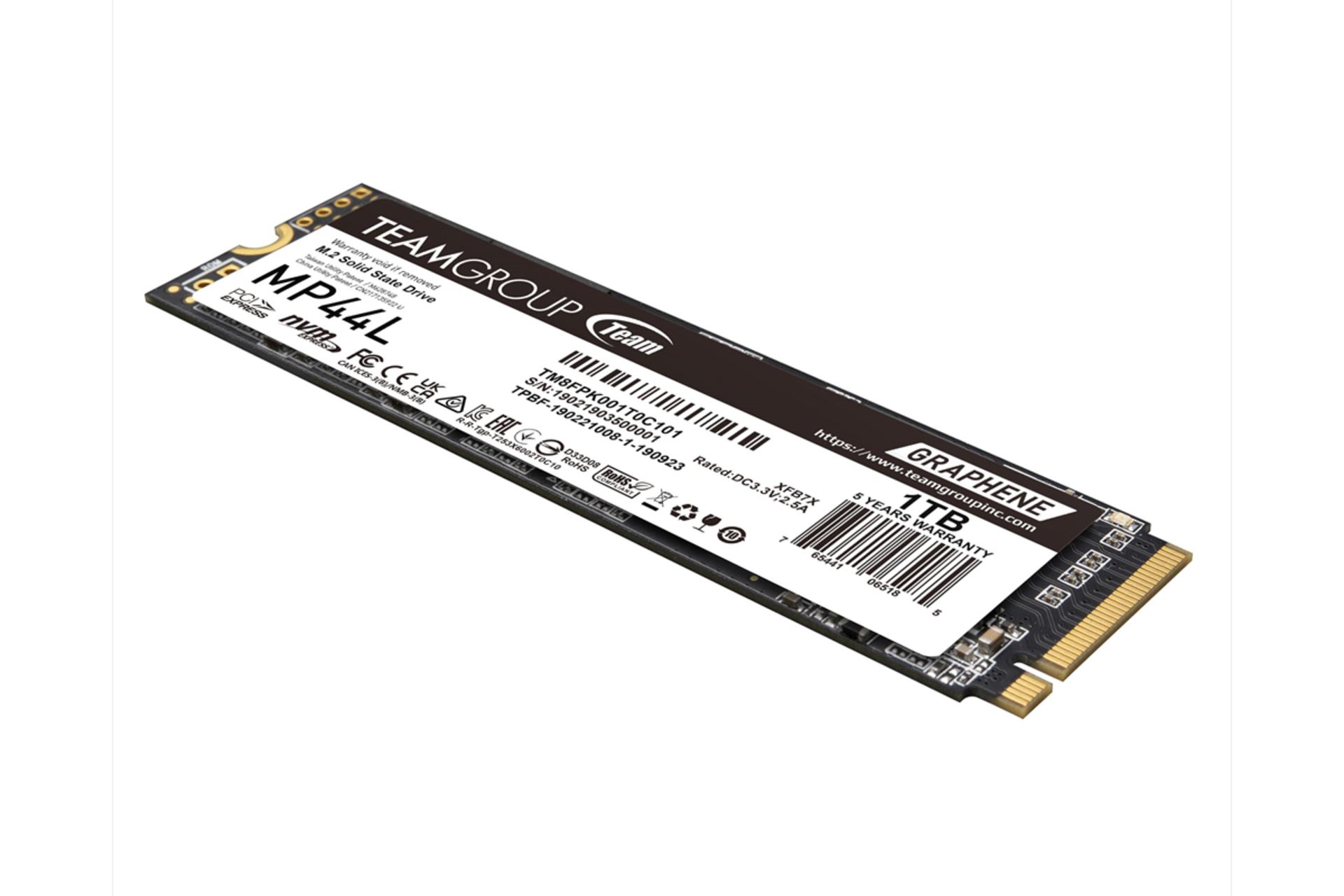 ابعاد و اندازه اس اس دی تیم گروپ MP44L NVMe M.2 ظرفیت 1 ترابایت