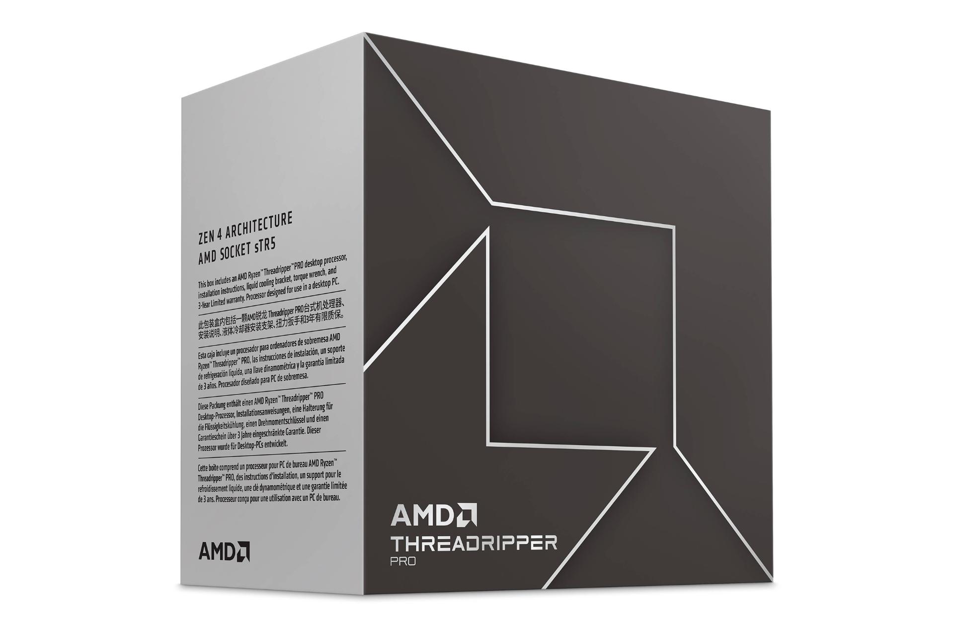 نمای سمت چپ جعبه پردازنده AMD رایزن تردریپر پرو سری 7900 / AMD Ryzen Threadripper PRO 7900 Series