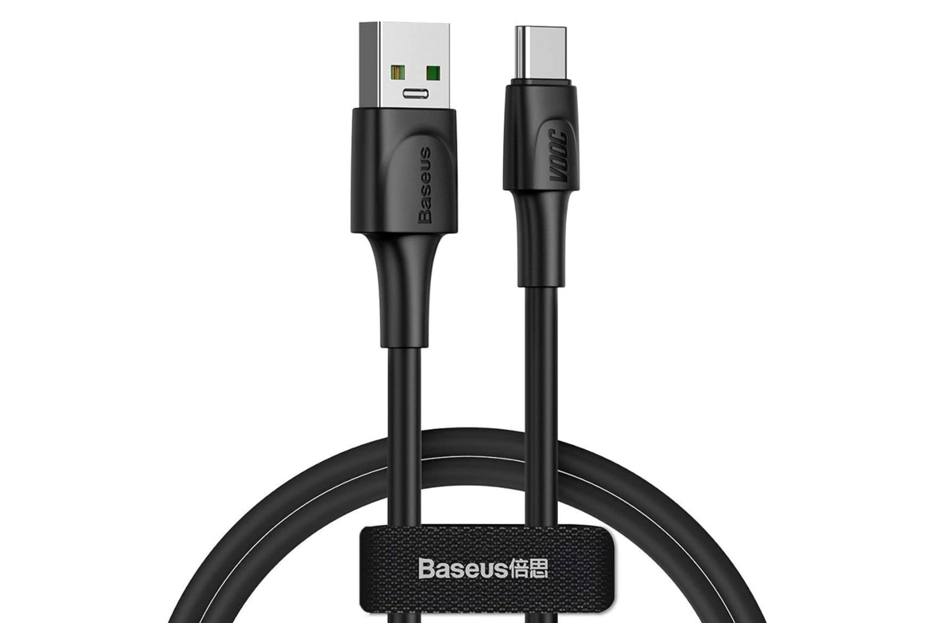 کابل شارژ USB باسئوس Type-A به Type-C مدل Series VOOC Flash با طول 1 متر رنگ مشکی