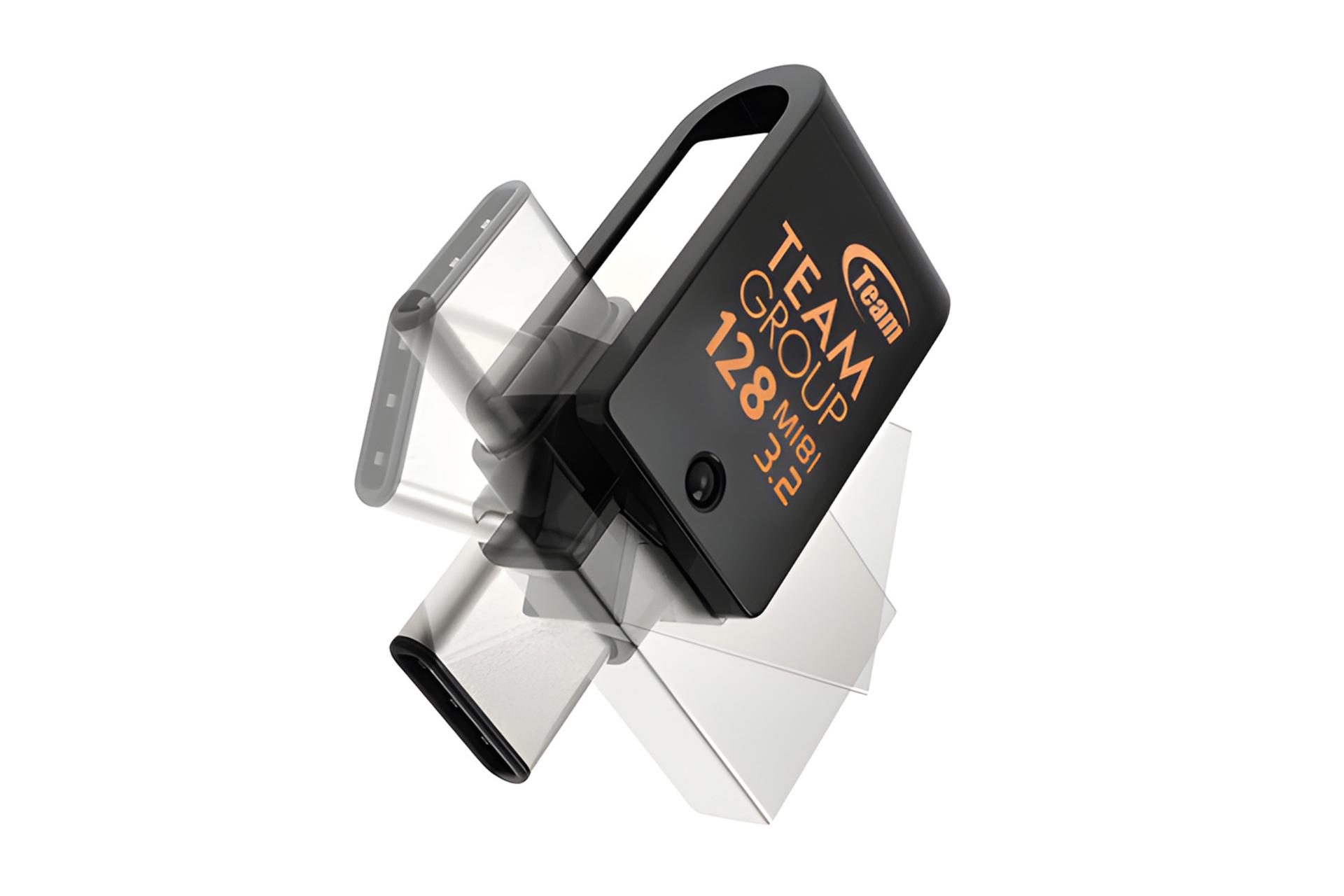 نمای کناری فلش مموری تیم گروپ TEAMGROUP M181 128GB USB 3.2