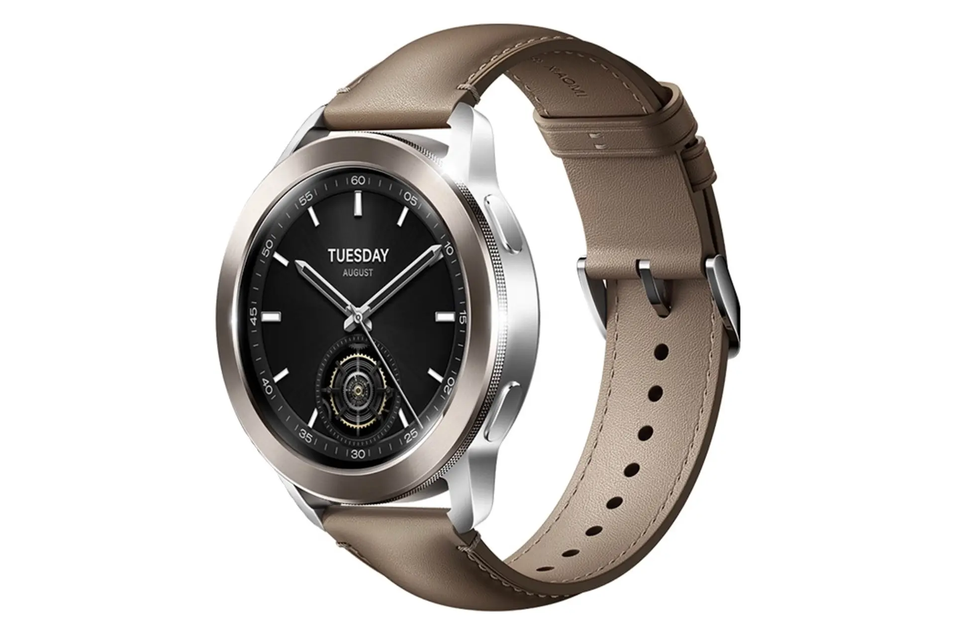 مرجع متخصصين ايران ساعت هوشمند واچ S3 شيائومي / Xiaomi Watch S3 نقره اي با بند قهوه اي