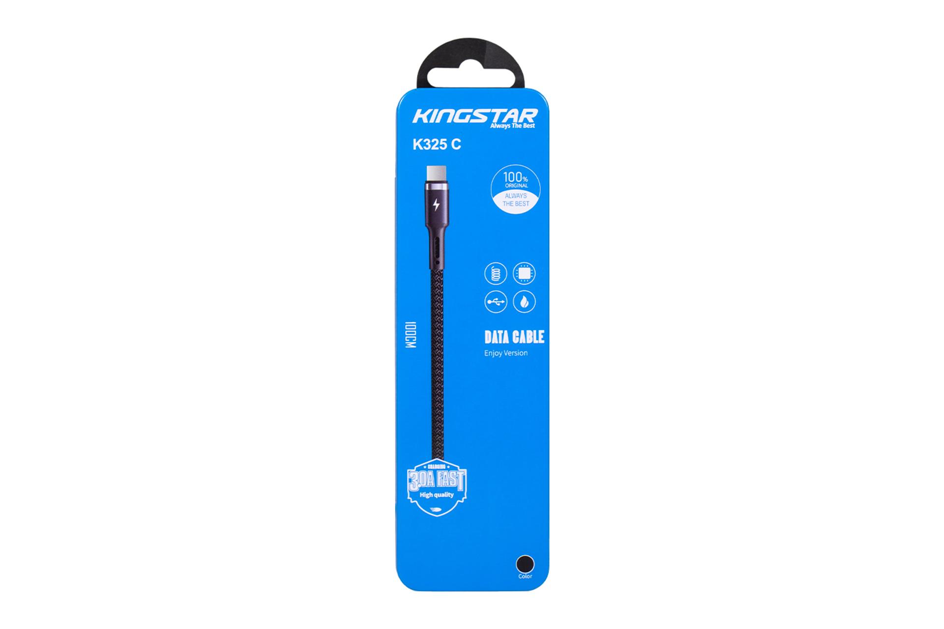 جعبه کابل شارژ USB کینگ استار Type-A به Type-C مدل K325 C با طول 1 متر