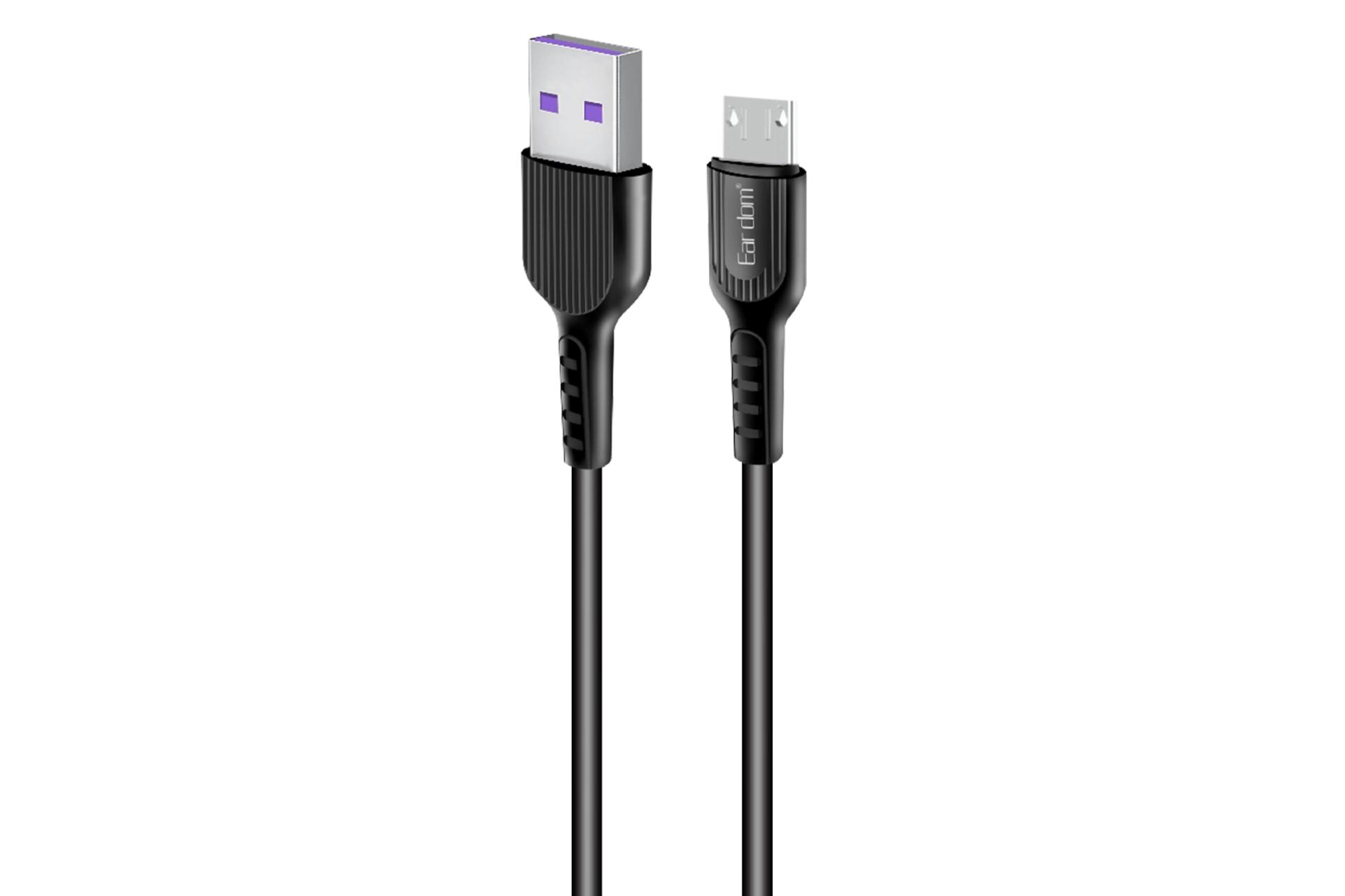 کابل شارژ USB ارلدام Type-A به Micro-USB مدل Power Bank Cable با طول 0.25 متر رنگ مشکی