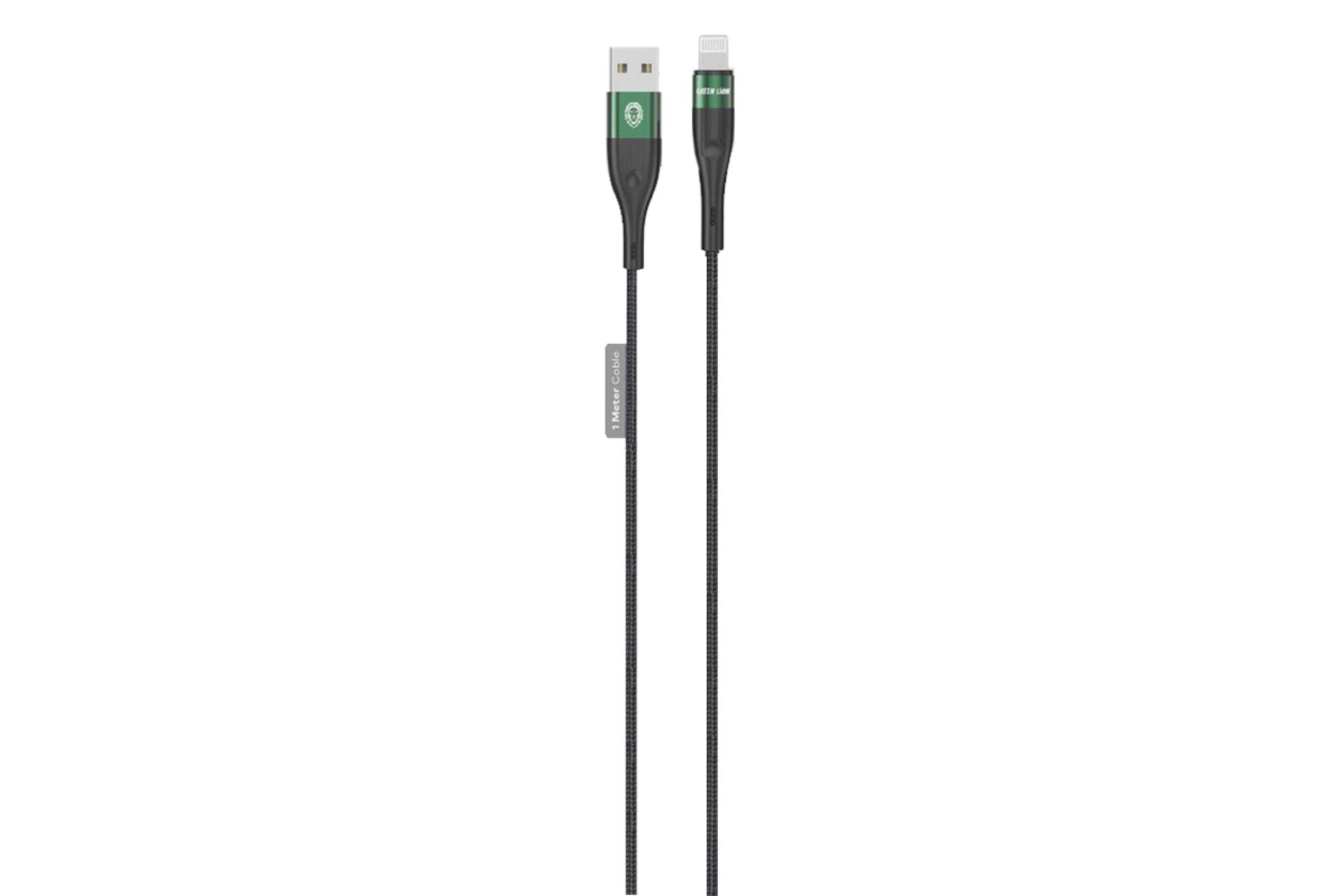 کابل شارژ USB گرین لیون Type-A به Lightning مدل Braided Cable با طول 1 متر