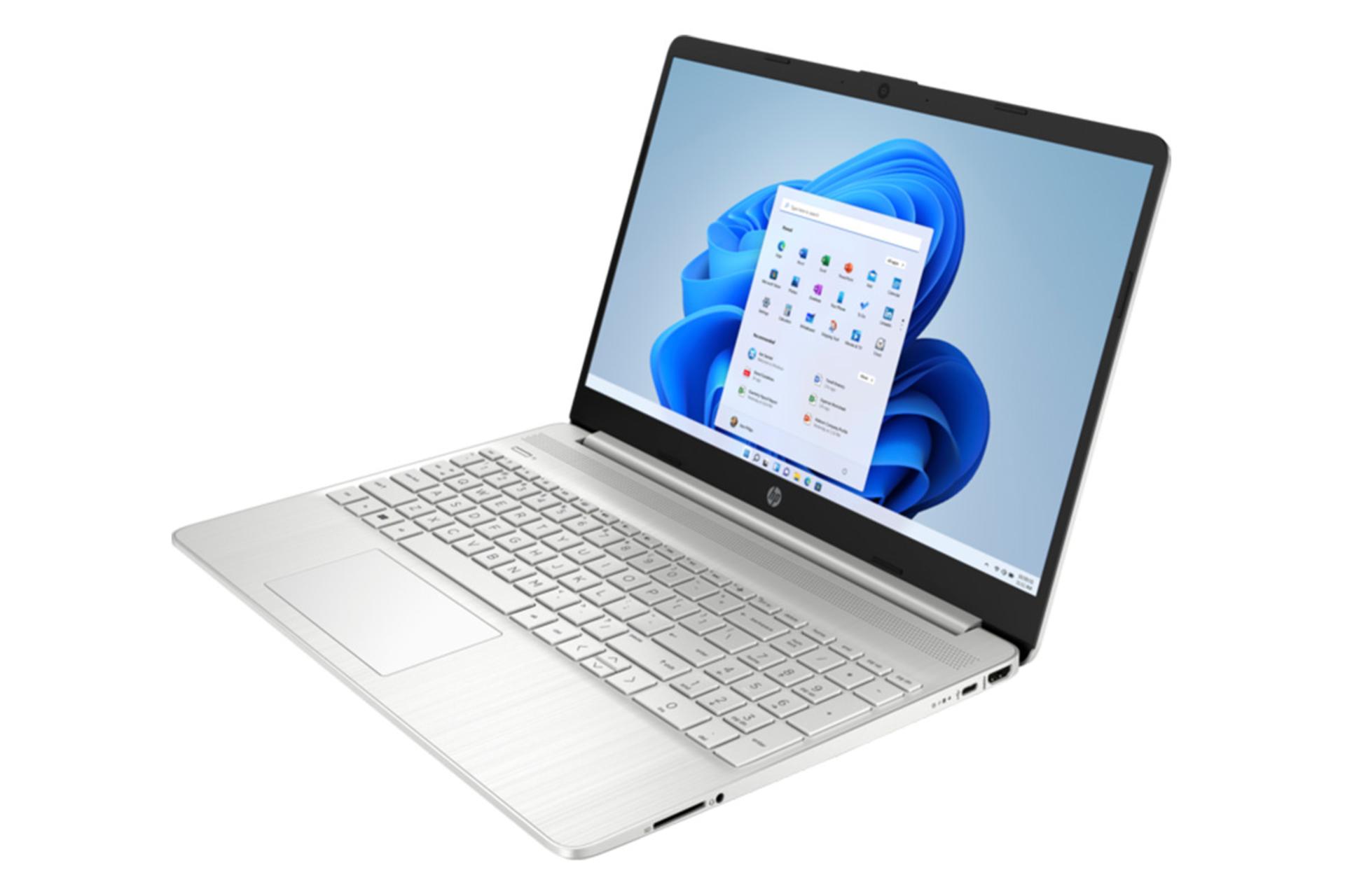 لپ تاپ اچ پی HP 15s-fq5099TU نمای راست صفحه نمایش و درگاه ها