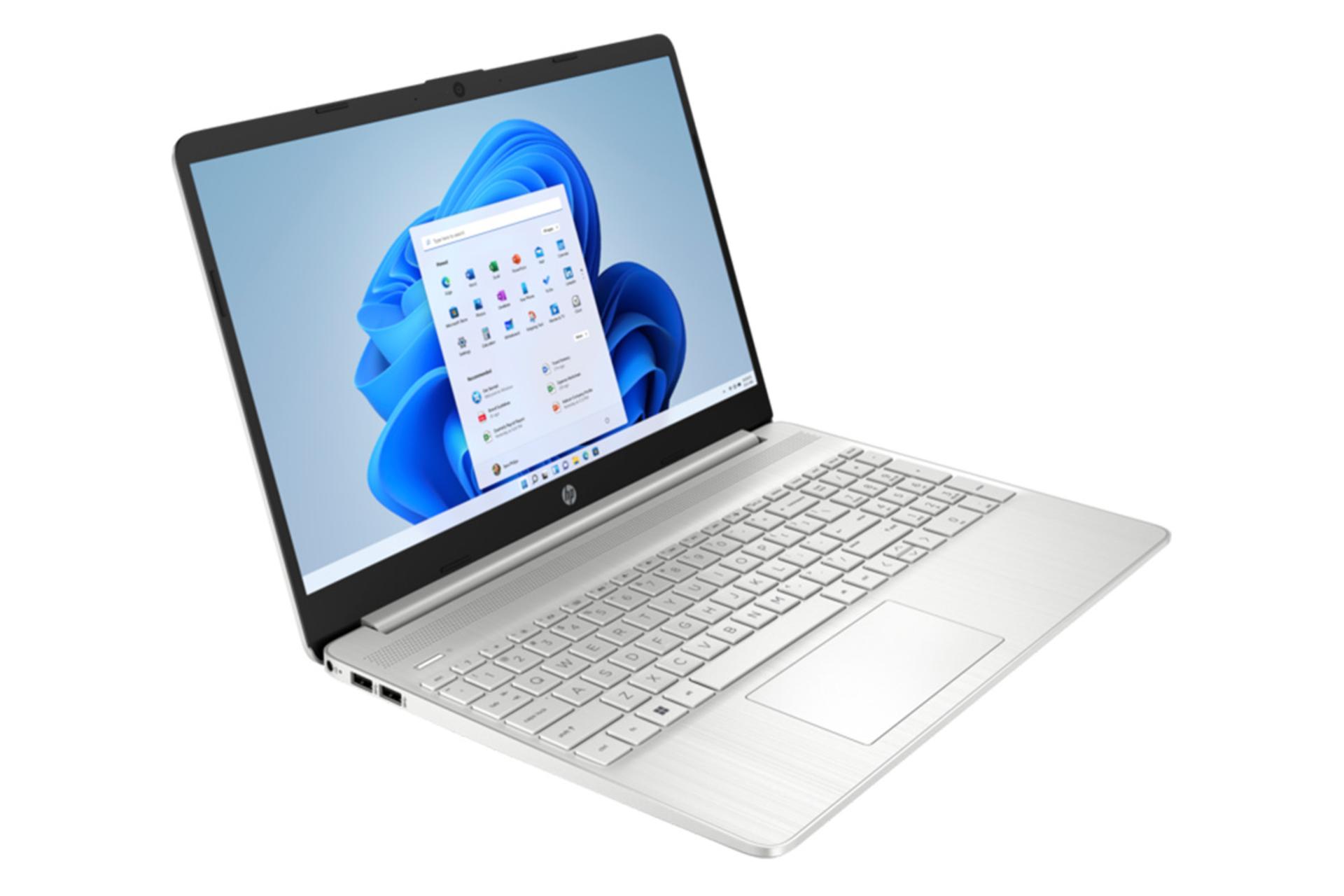 لپ تاپ اچ پی HP 15s-fq5099TU نمای چپ صفحه نمایش و درگاه ها