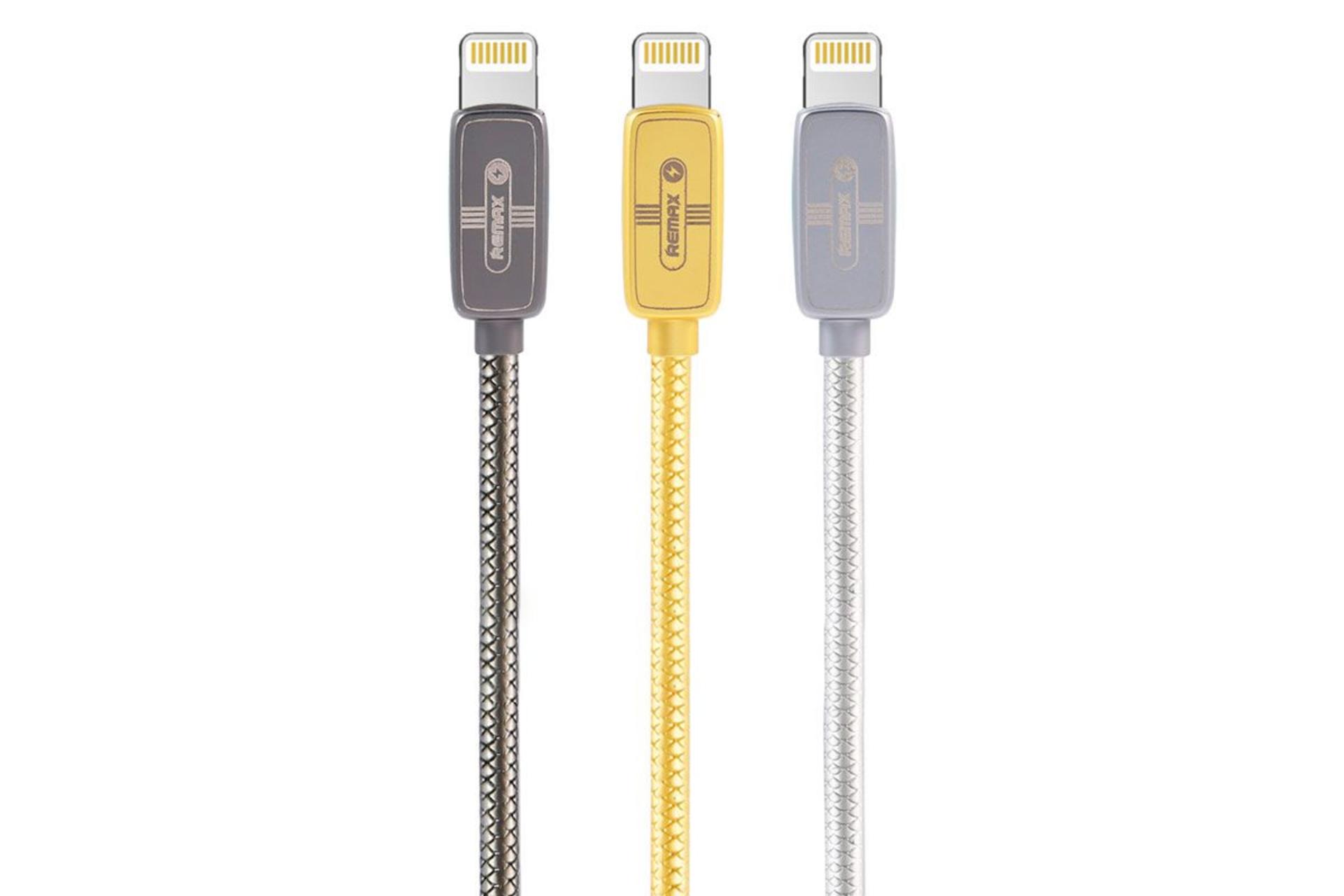 رنگ بندی کابل شارژ USB ریمکس Type-A به Lightning مدل RC-098i با طول 1 متر