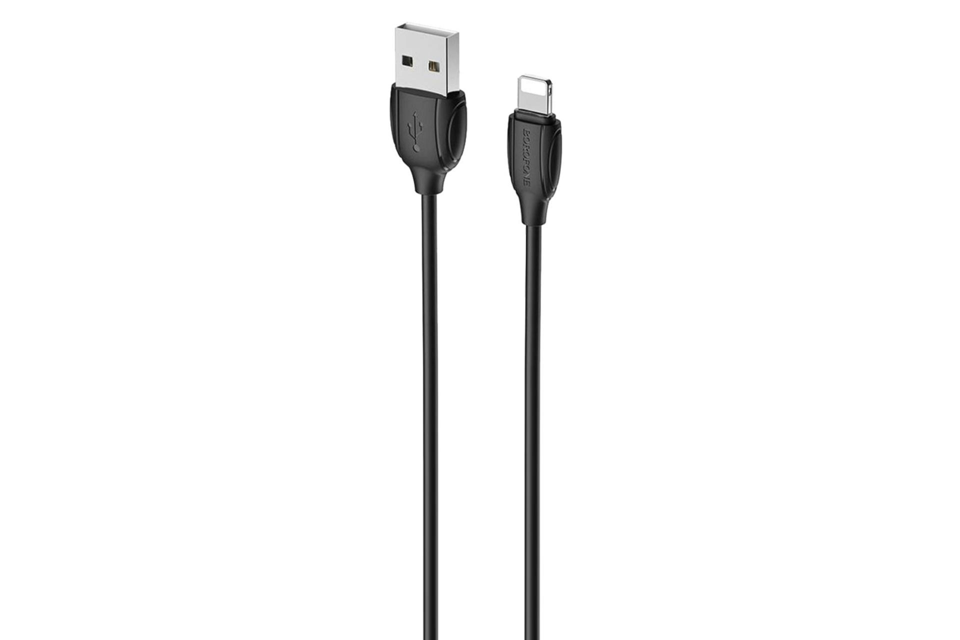 کابل شارژ USB بروفون Type-A به Lightning مدل BX19 با طول 1 متر رنگ مشکی
