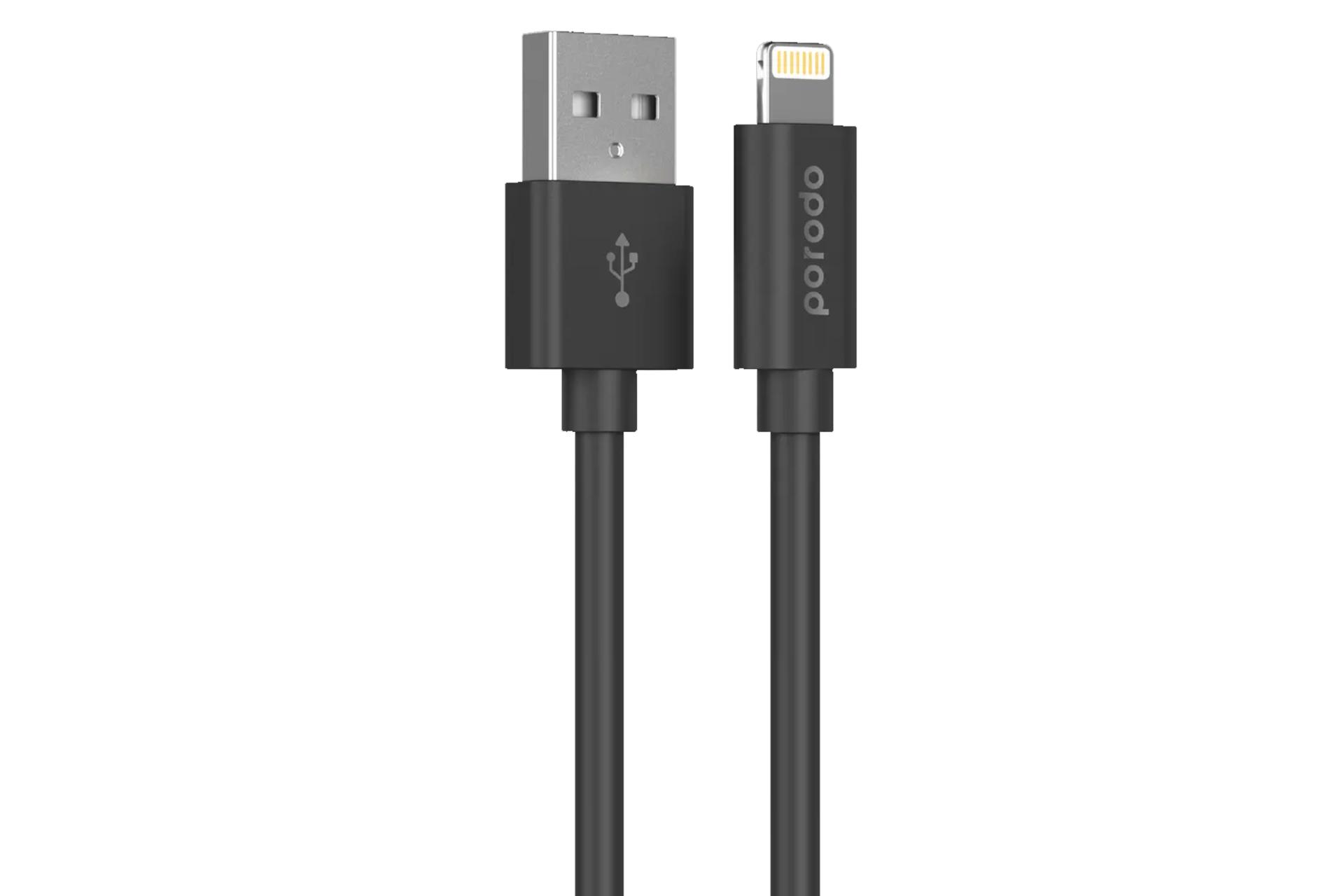 کابل شارژ USB پرودو Type-A به Lightning مدل PVC Cable با طول 1.2 متر مشکی