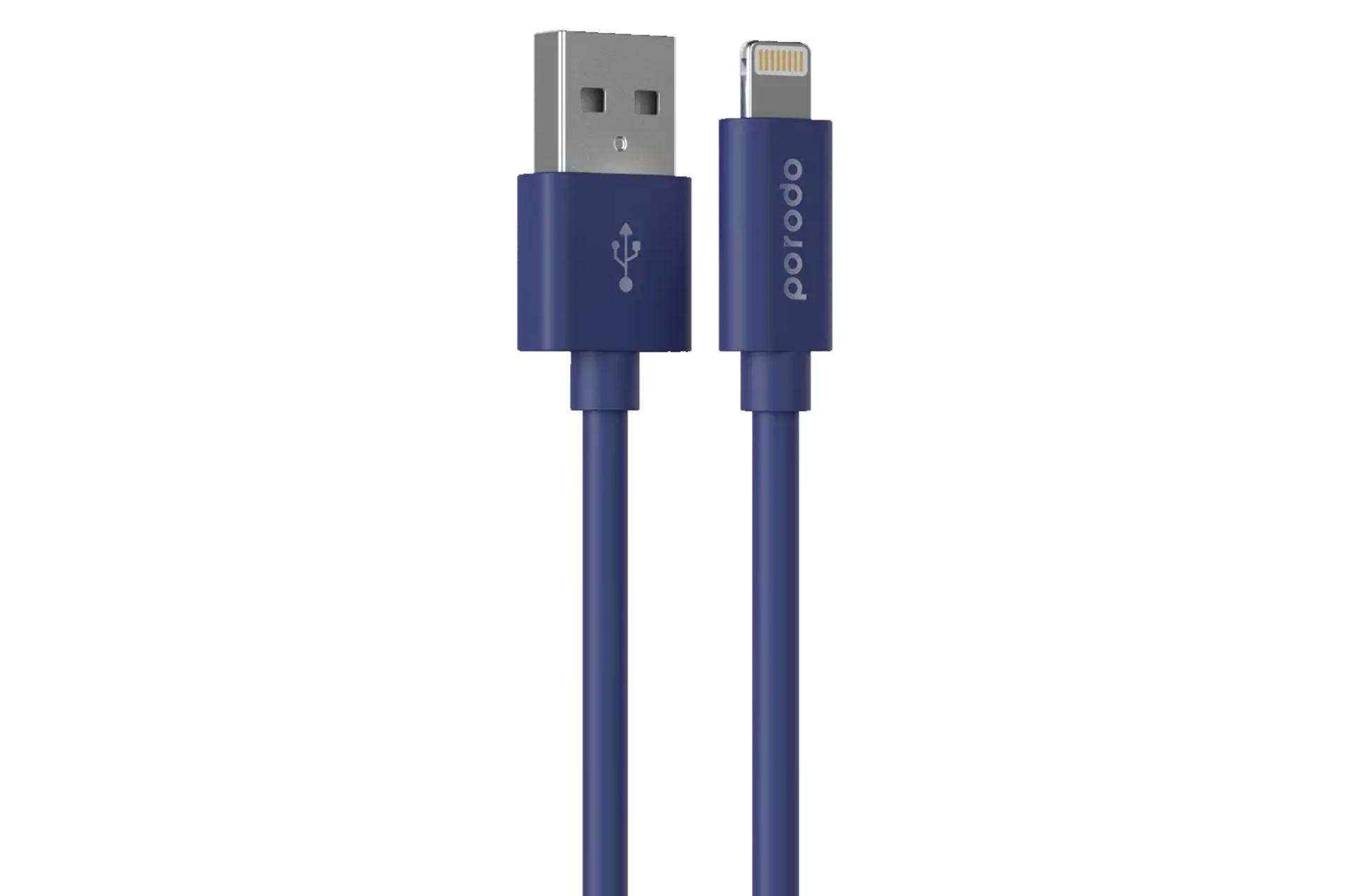 کابل شارژ USB پرودو Type-A به Lightning مدل PVC Cable با طول 1.2 متر آبی