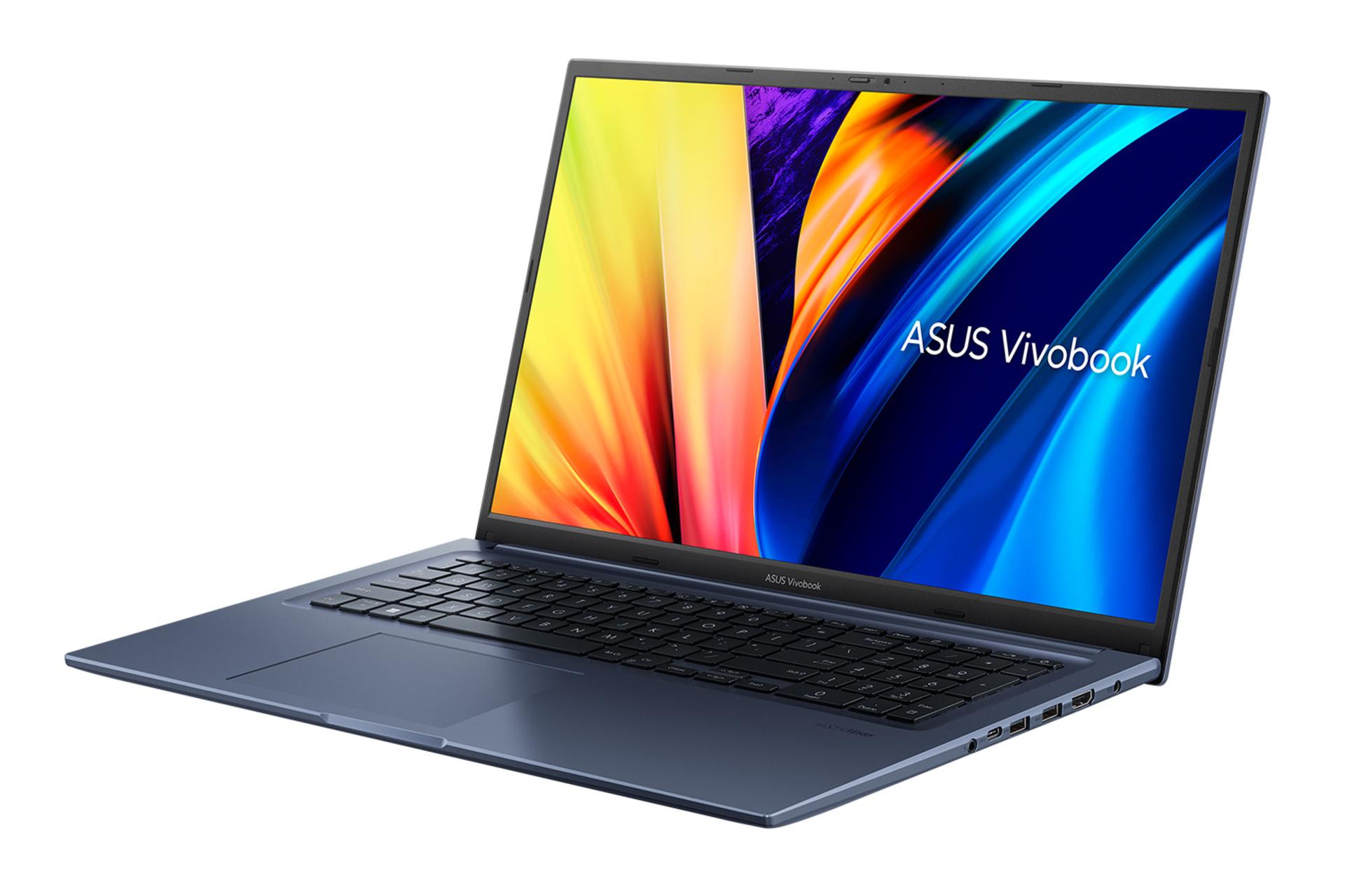 لپ تاپ ایسوس ASUS VivoBook 17X K1703ZA نمای راست صفحه نمایش و درگاه ها