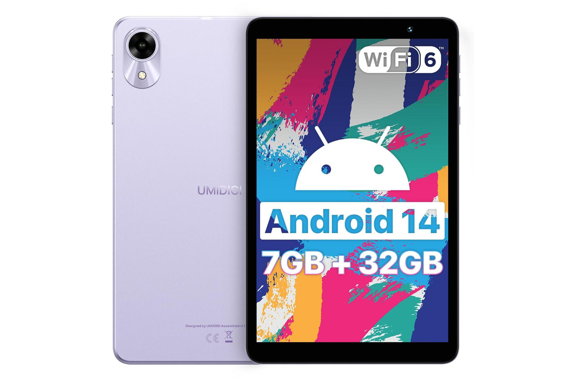 پنل جلو و پشت تبلت اومی دیجی G1 تب مینی بنفش / UMIDIGI G1 Tab Mini