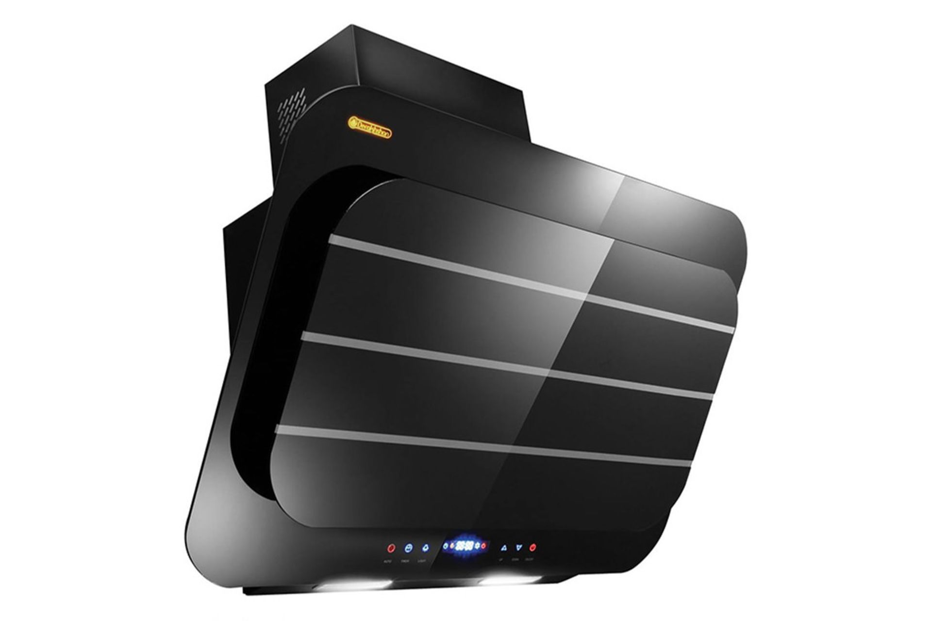 نمای سمت چپ هود مورب درخشان پارالل رنگ مشکی