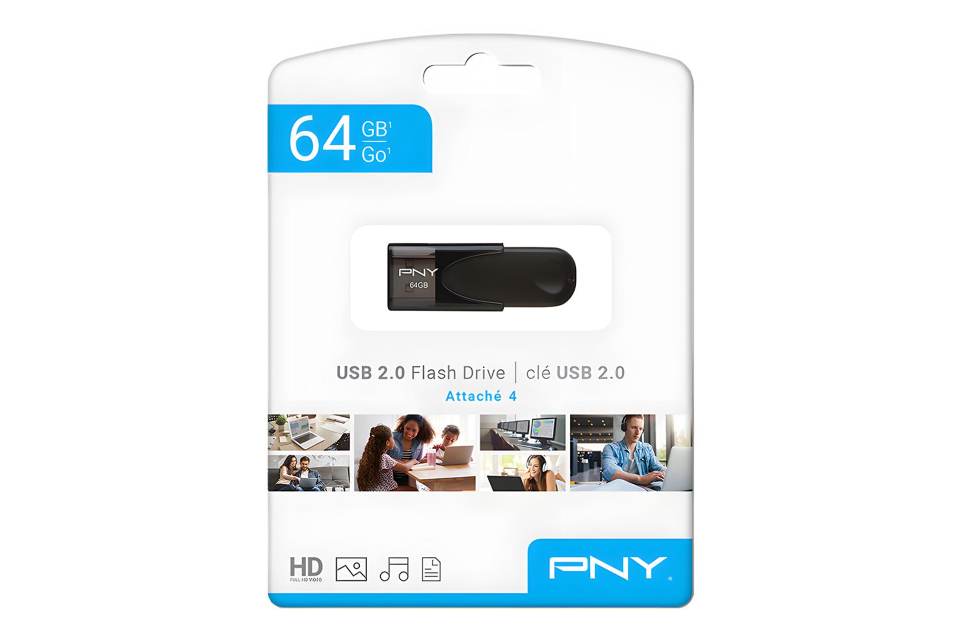 جعبه فلش مموری پی ان وای PNY Attache 4 64GB USB 2.0