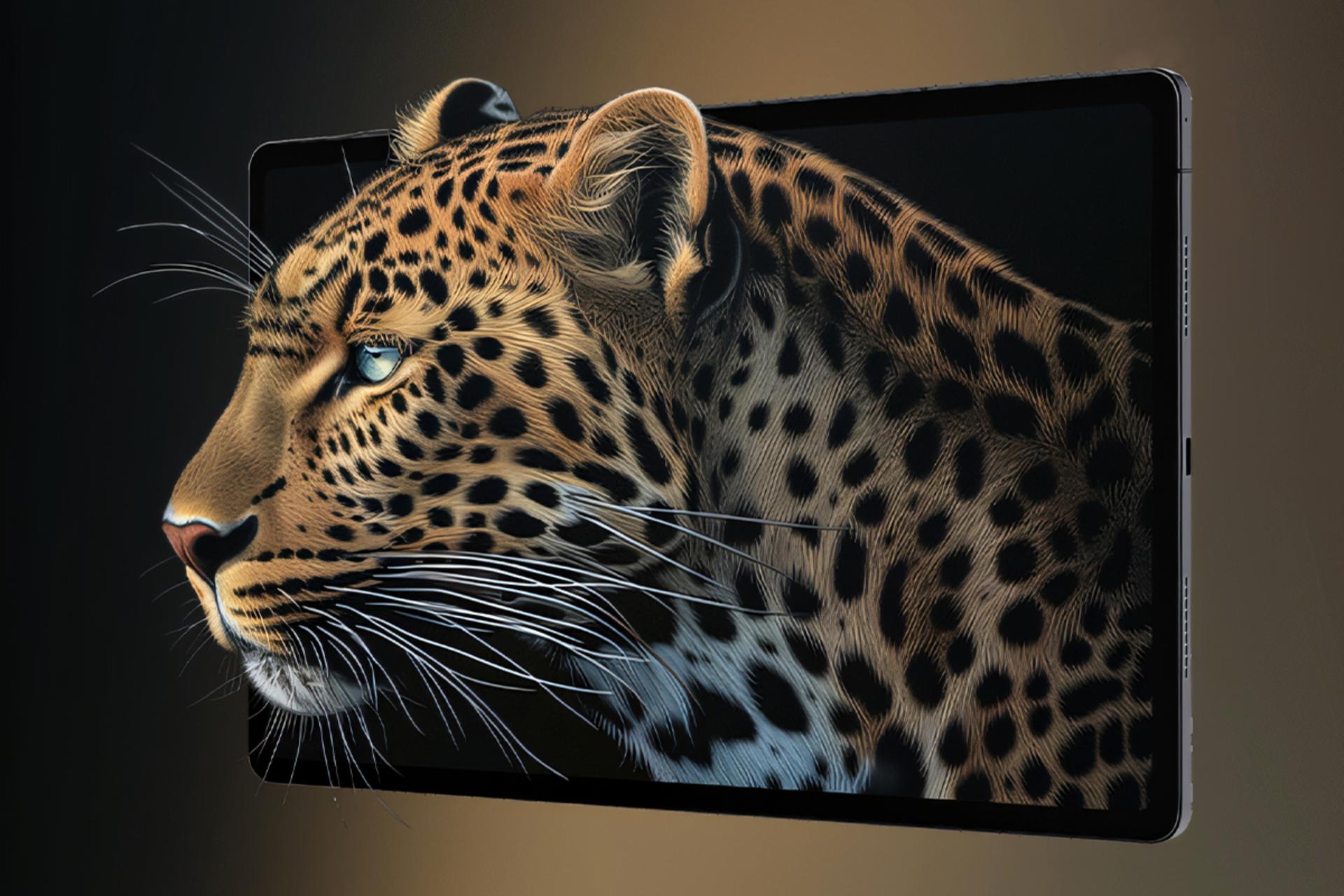 نمای نیمرخ سمت راست تبلت نوبیا پد 3D 2 زد تی ای / ZTE nubia Pad 3D II با نمایش حالت سه بعدی نمایشگر، حفره های اسپیکر و درگاه Type-C رنگ خاکستری