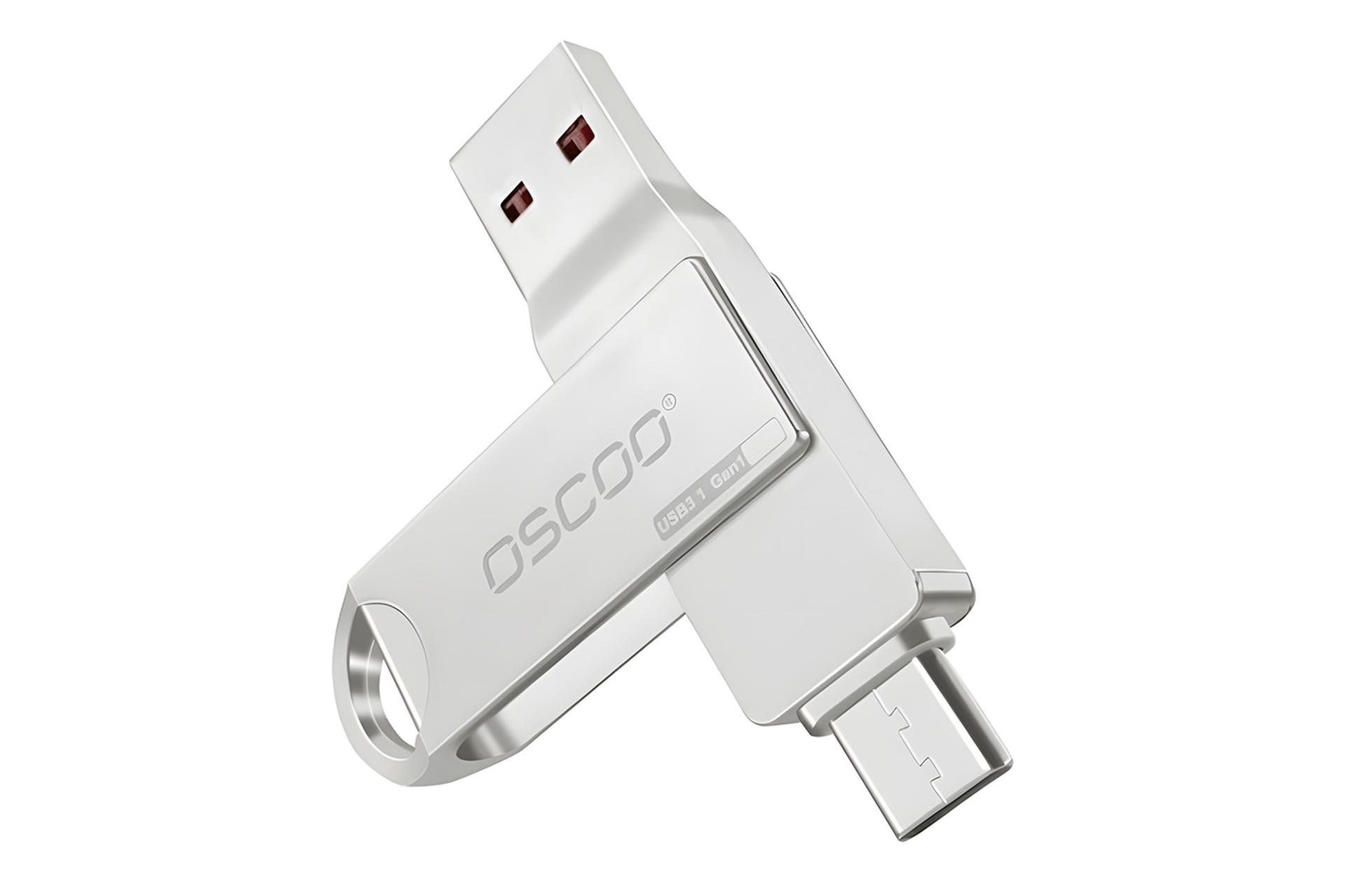 نمای کناری فلش مموری اسکو OSCOO CU-002 128GB USB 3.1