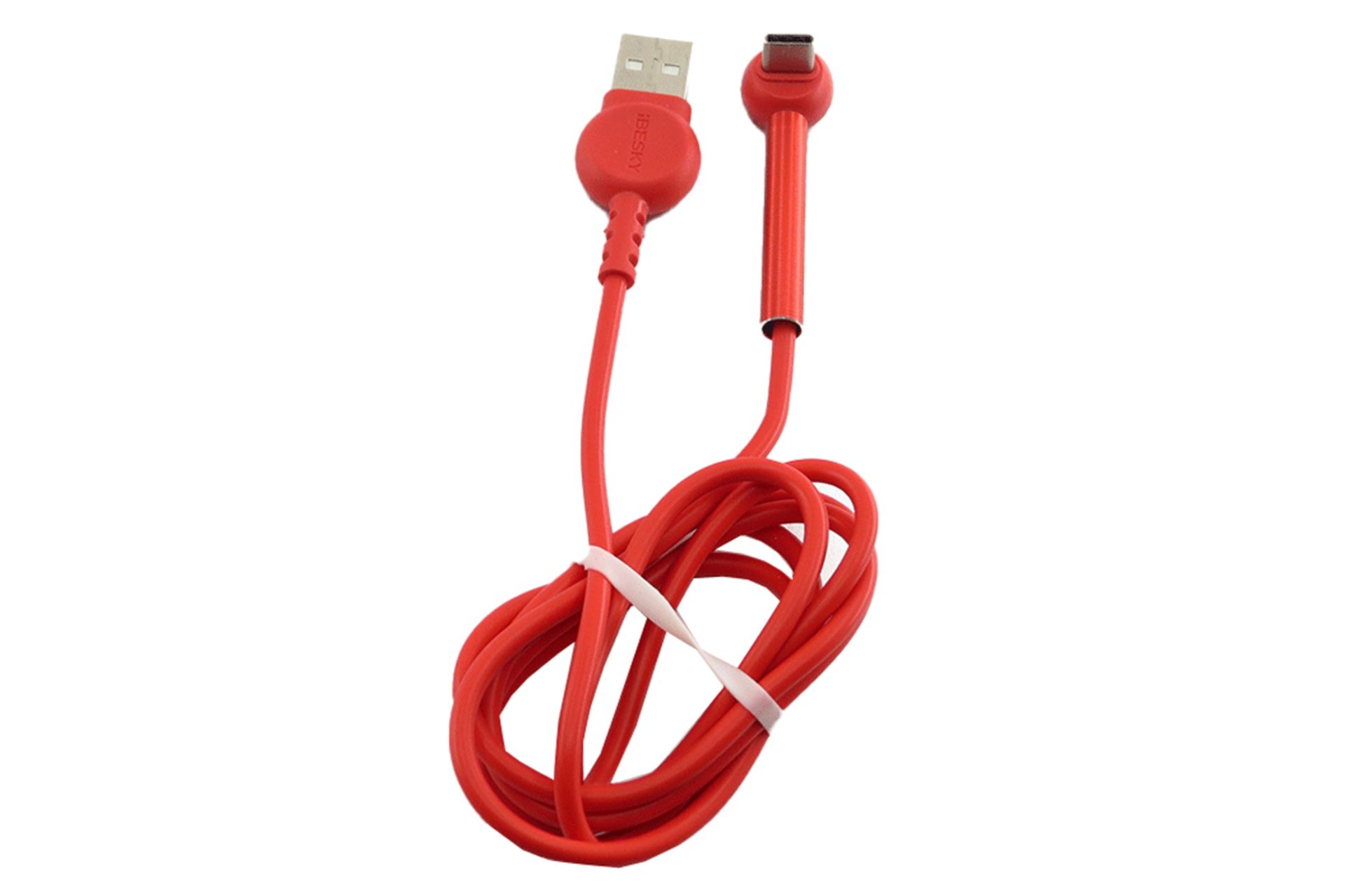 کابل شارژ USB آیبسکی Type-A به Type-C مدل LS23 با طول 1.2 متر رنگ قرمز