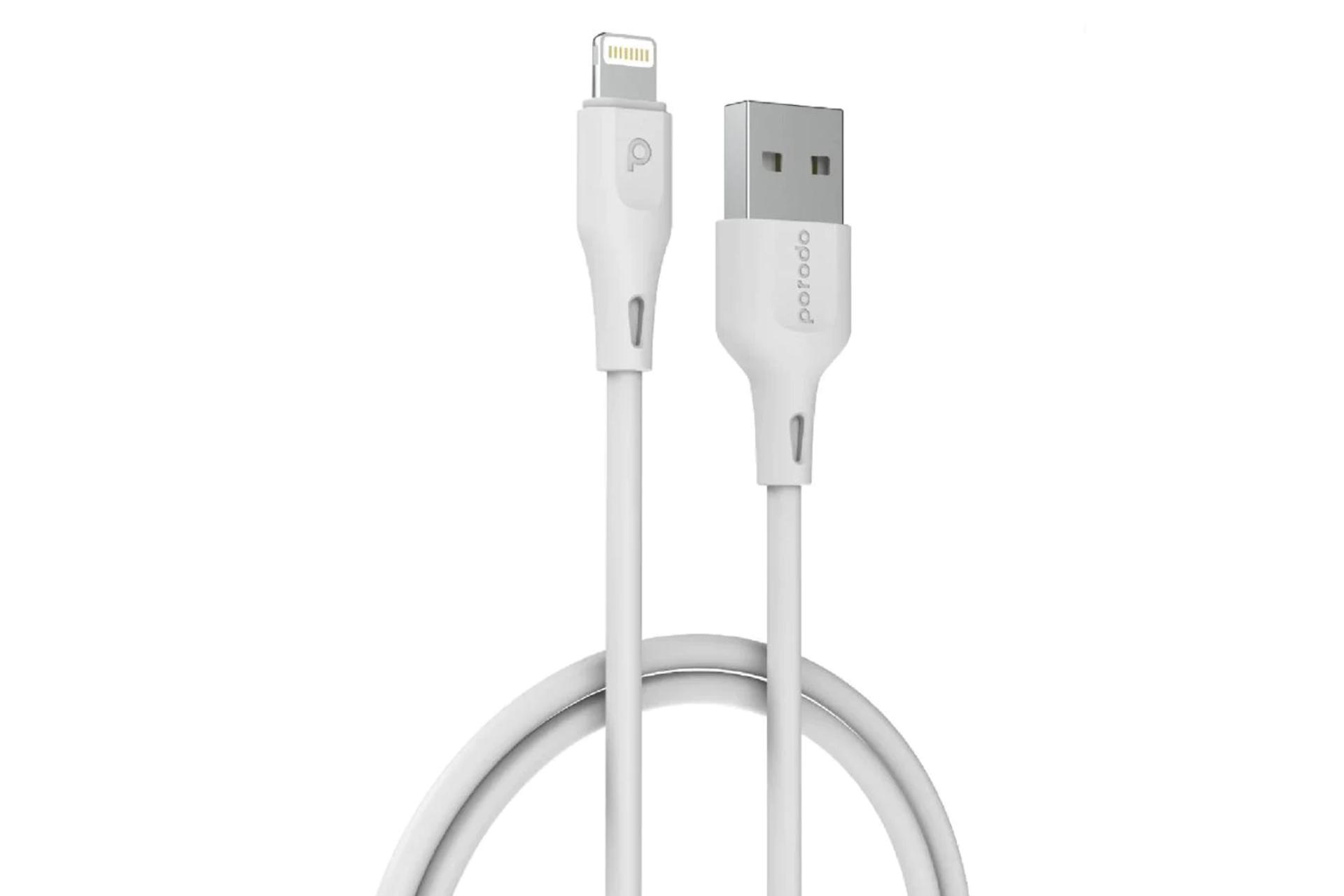 کابل شارژ USB پرودو Type-A به Lightning مدل PD-U12LC با طول 3 متر رنگ سفید