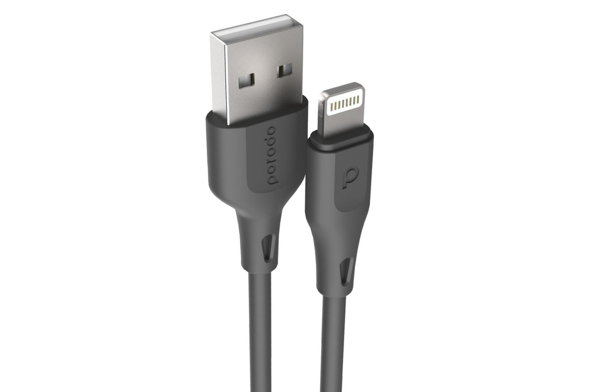 کابل شارژ USB پرودو Type-A به Lightning مدل PD-U12LC با طول 3 متر رنگ مشکی