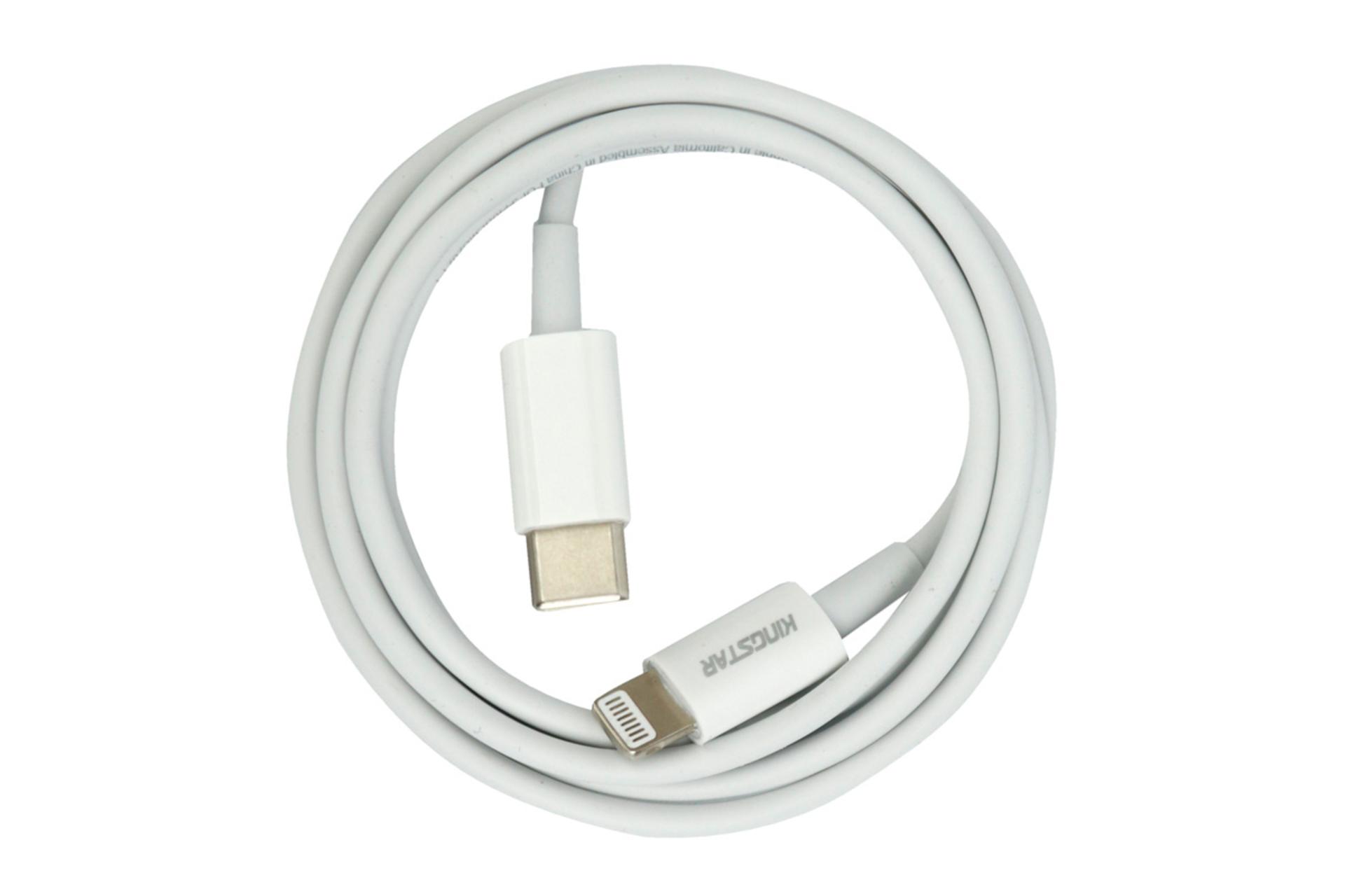کابل شارژ USB کینگ استار Type-C به Lightning مدل K55 iC با طول 1 متر رنگ سفید