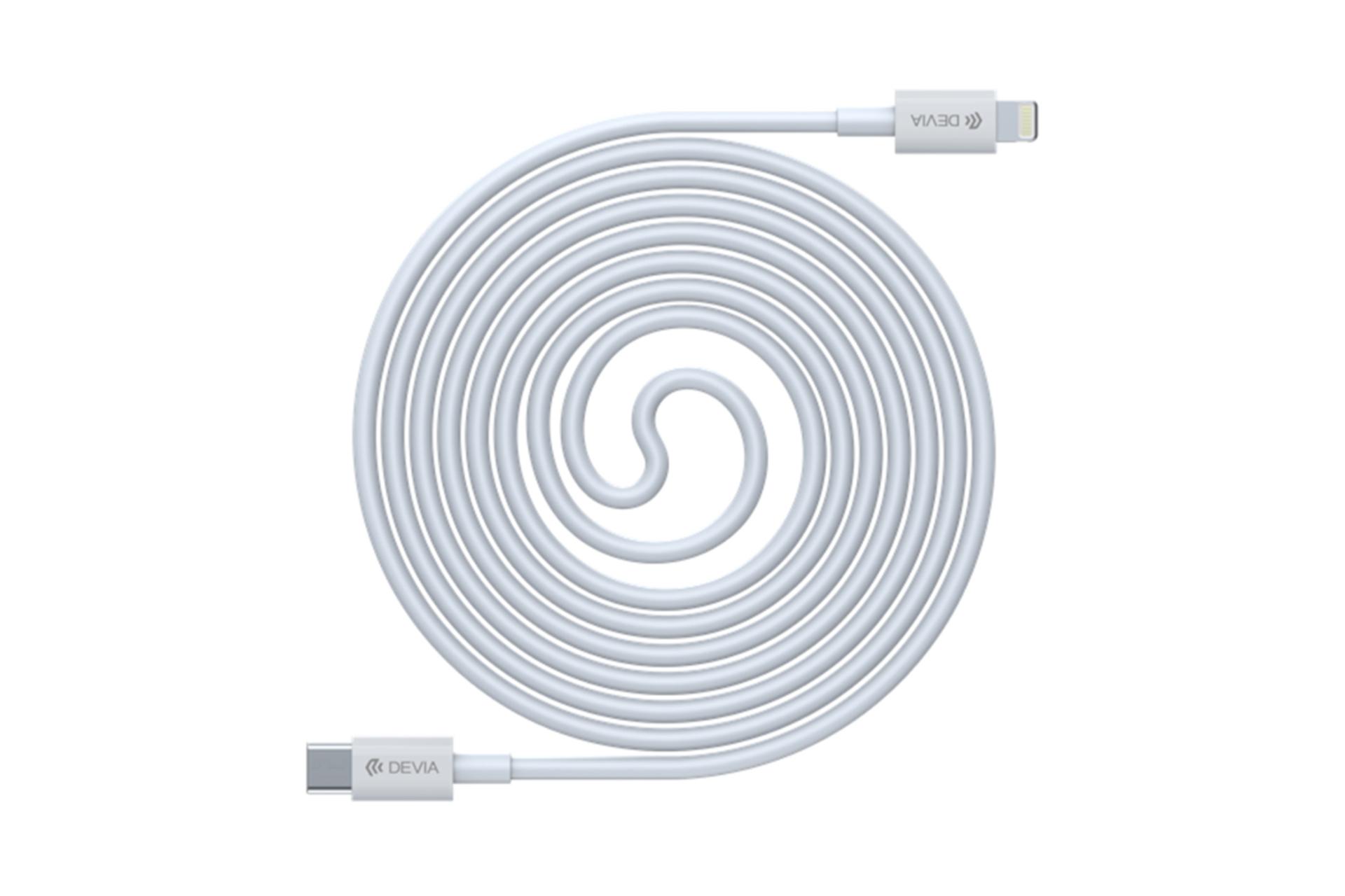 کابل شارژ USB دیویا Type-C به Lightning مدل Smart Series PD با طول 1.5 متر رنگ سفید