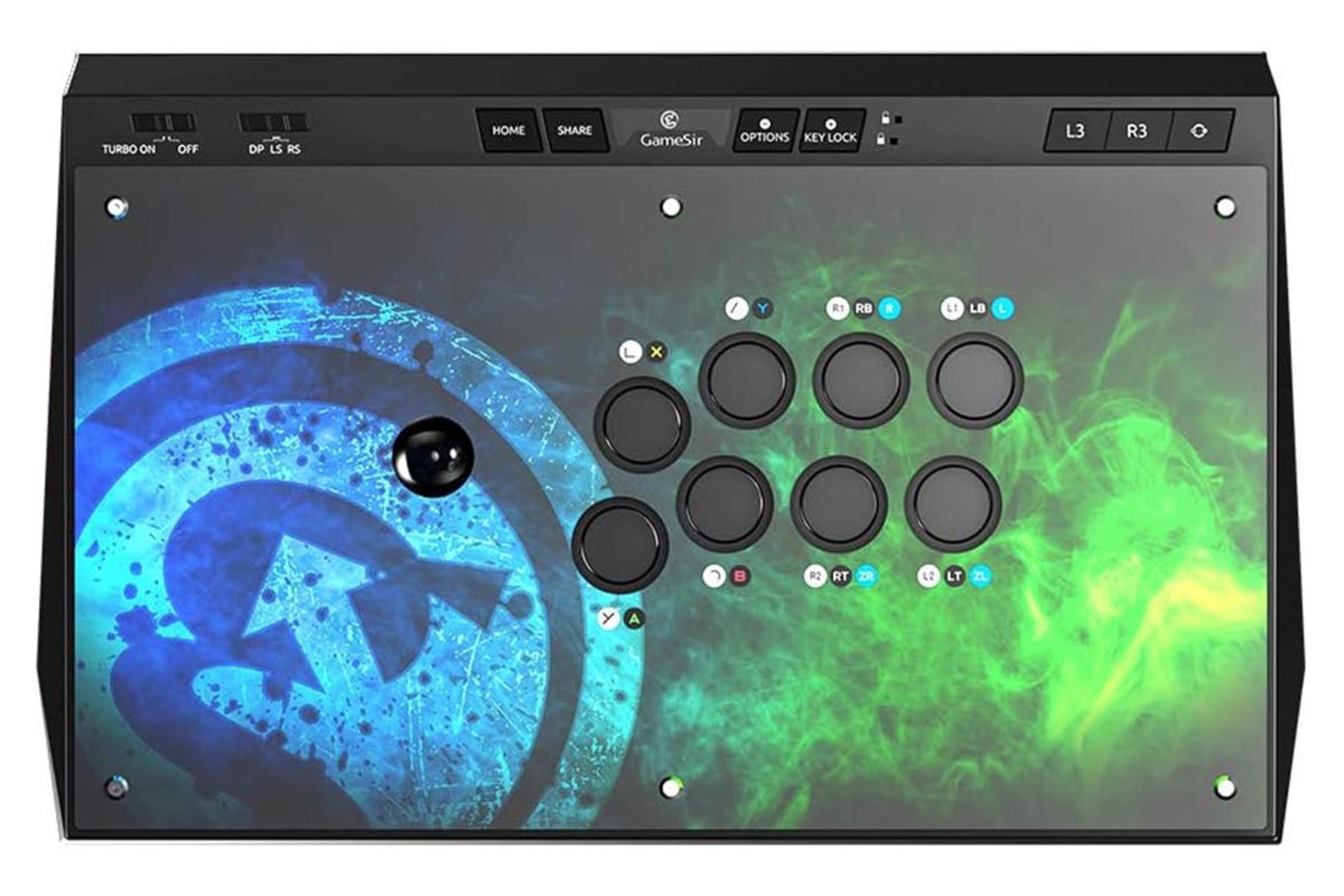 دسته بازی آرکید گیمسر GameSir C2 Arcade Fightstick نمای بالا