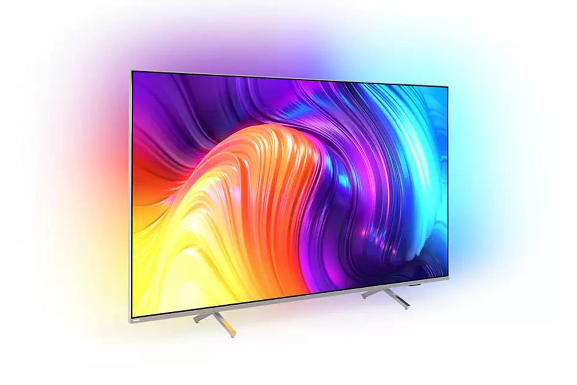 تلویزیون فیلیپس Philips PUS8507 نمای جلو و چپ نورپردازی Ambilight