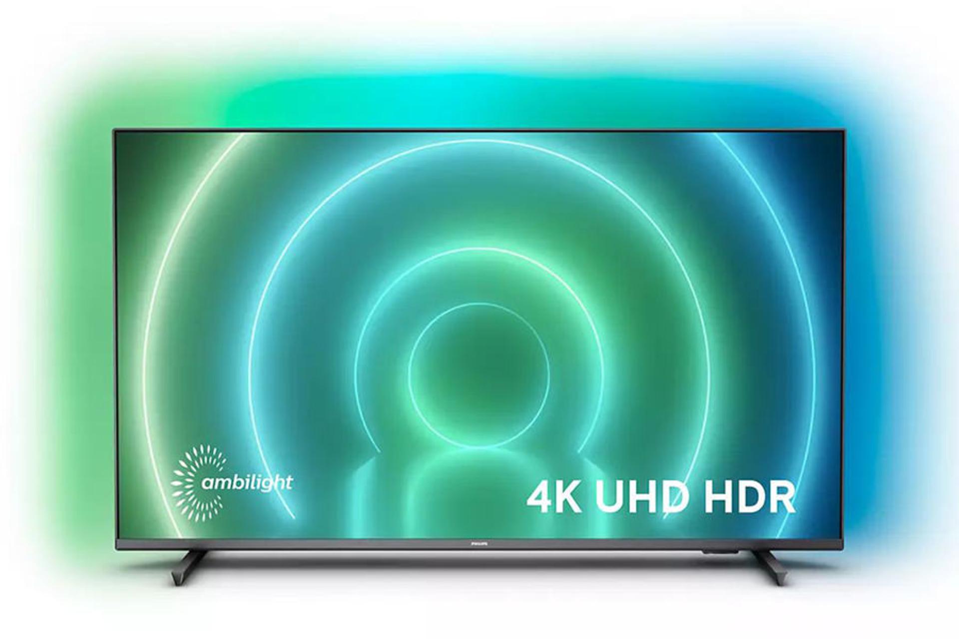 تلویزیون فیلیپس Philips PUS7906 نمای جلو حالت نورپردازی Ambilight