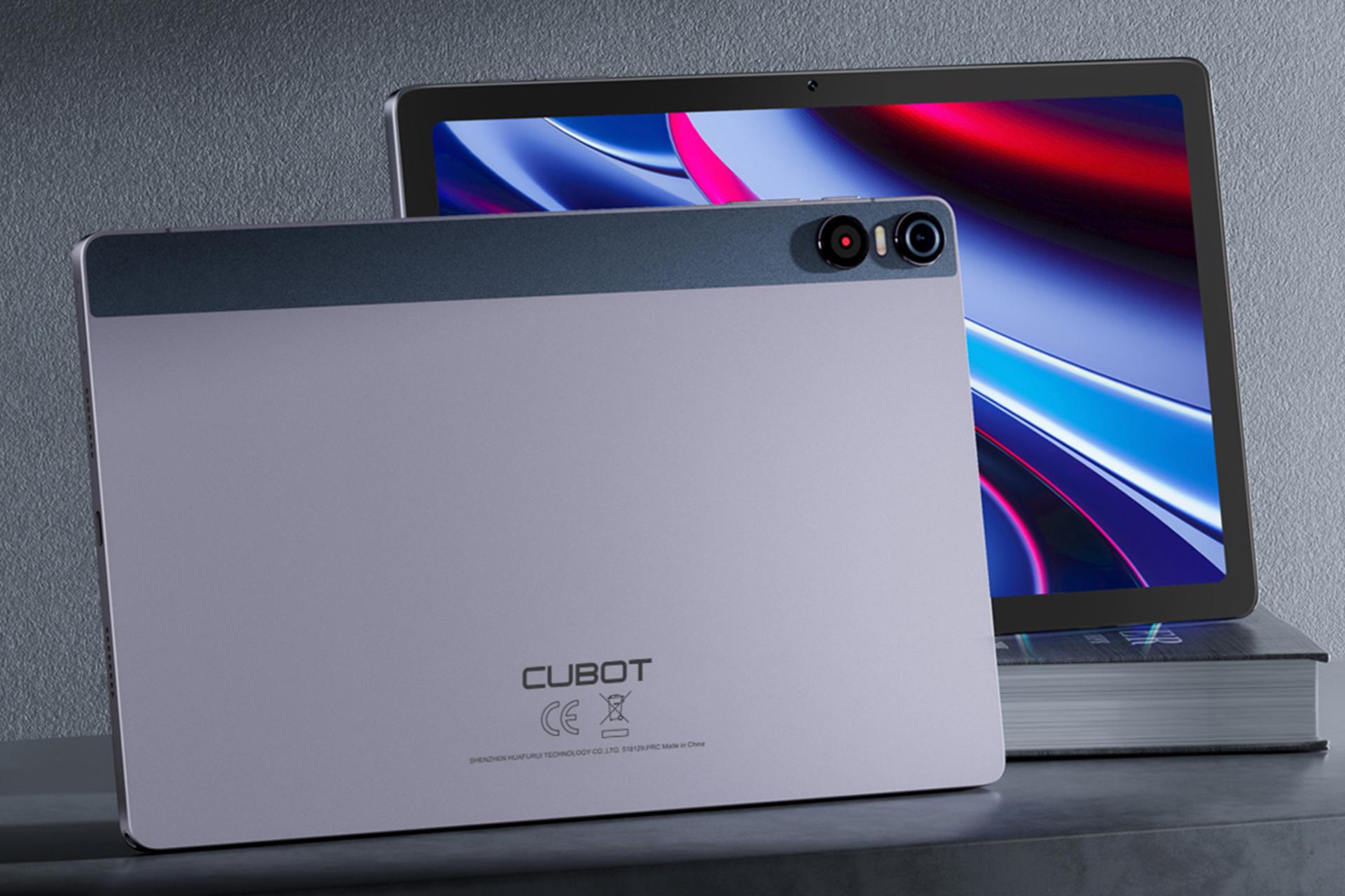 نمای کلی تبلت کوبوت تب 50 / CUBOT Tab 50 با نمایش پنل پشت، لوگو و دوربین اصلی